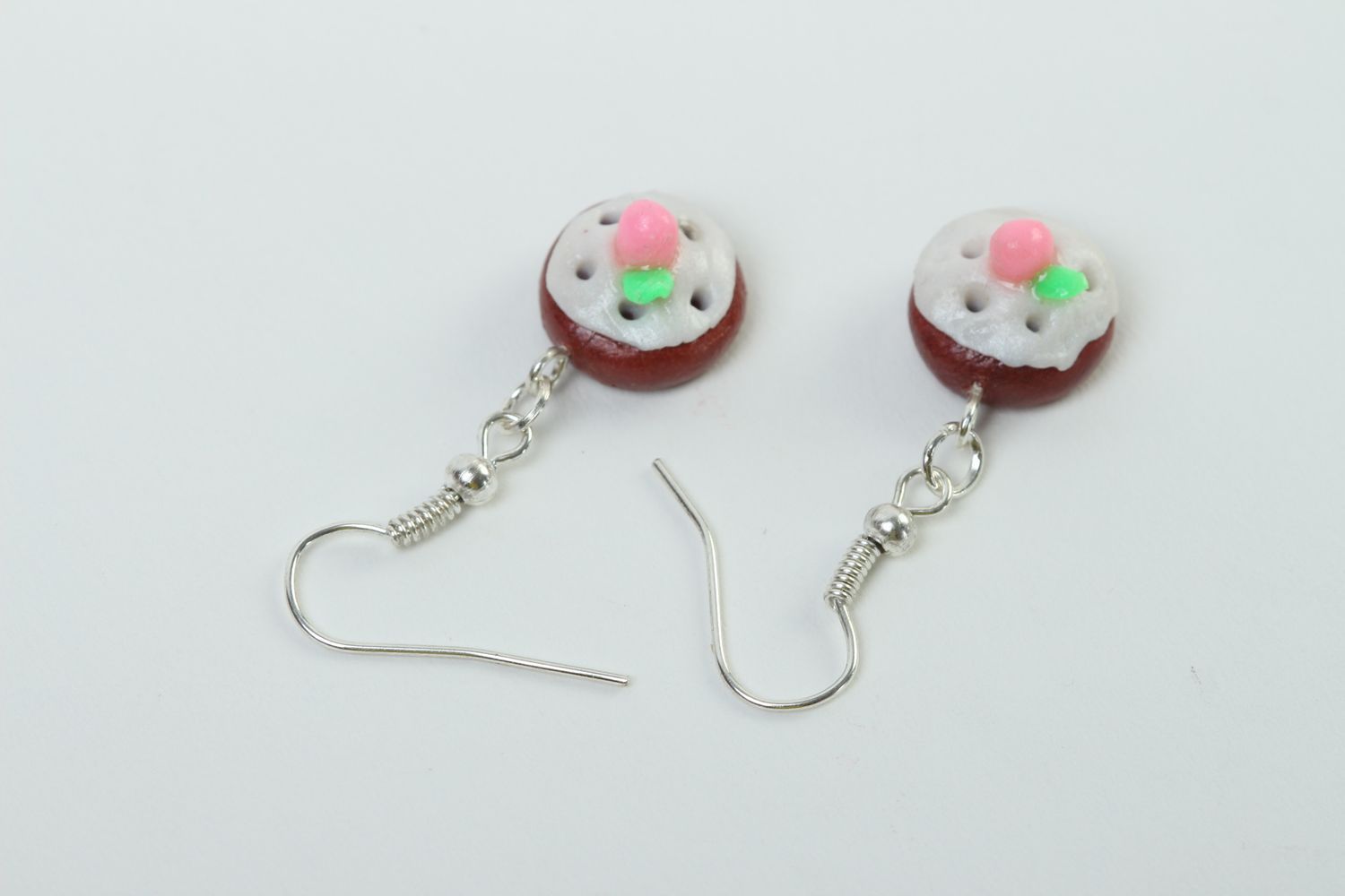 Stylish polymer clay earrings with charms handmade accessories for stylish girl photo 4