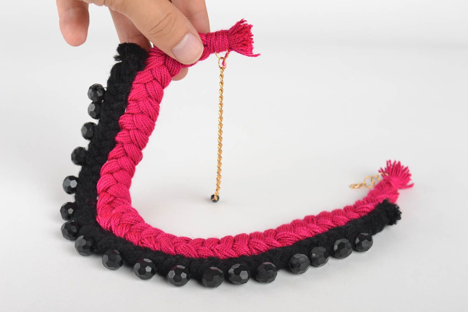 Massive designer bijouterie necklace handmade unique accessory for woman photo 5
