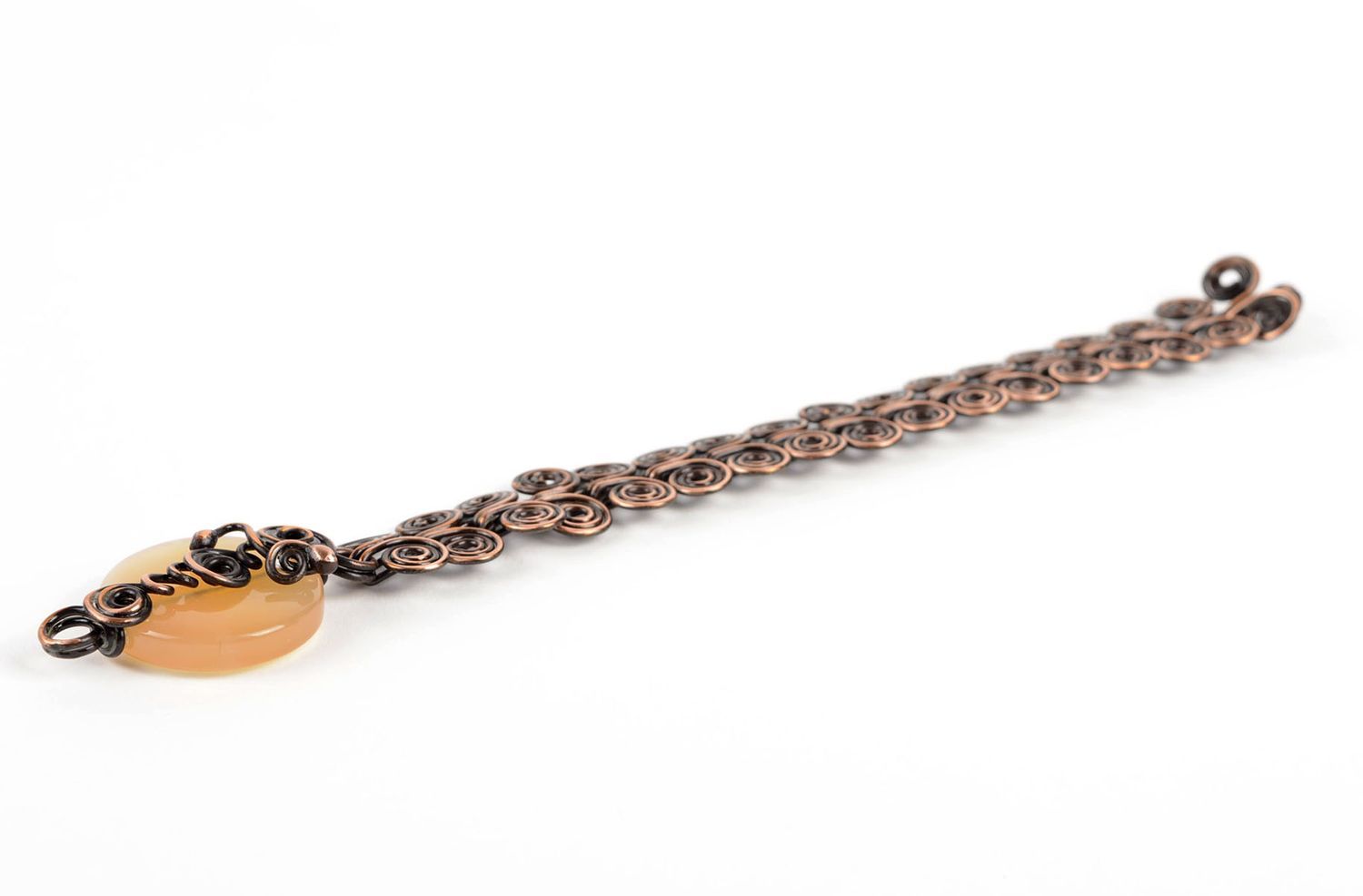Bracelet cuivre agate Bijou fait main design élégant Cadeau pour femme photo 4