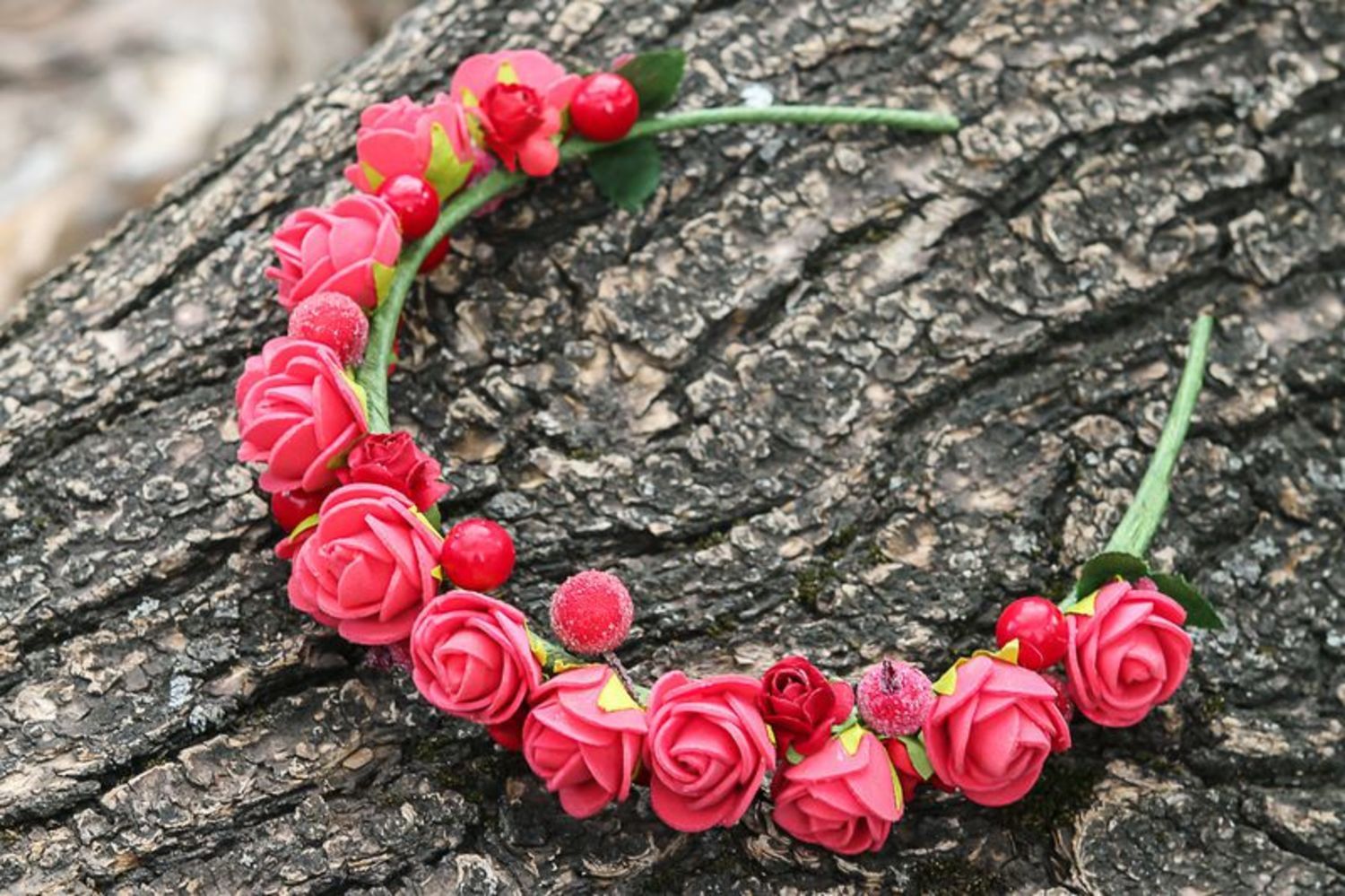 Headband Coral roses photo 3