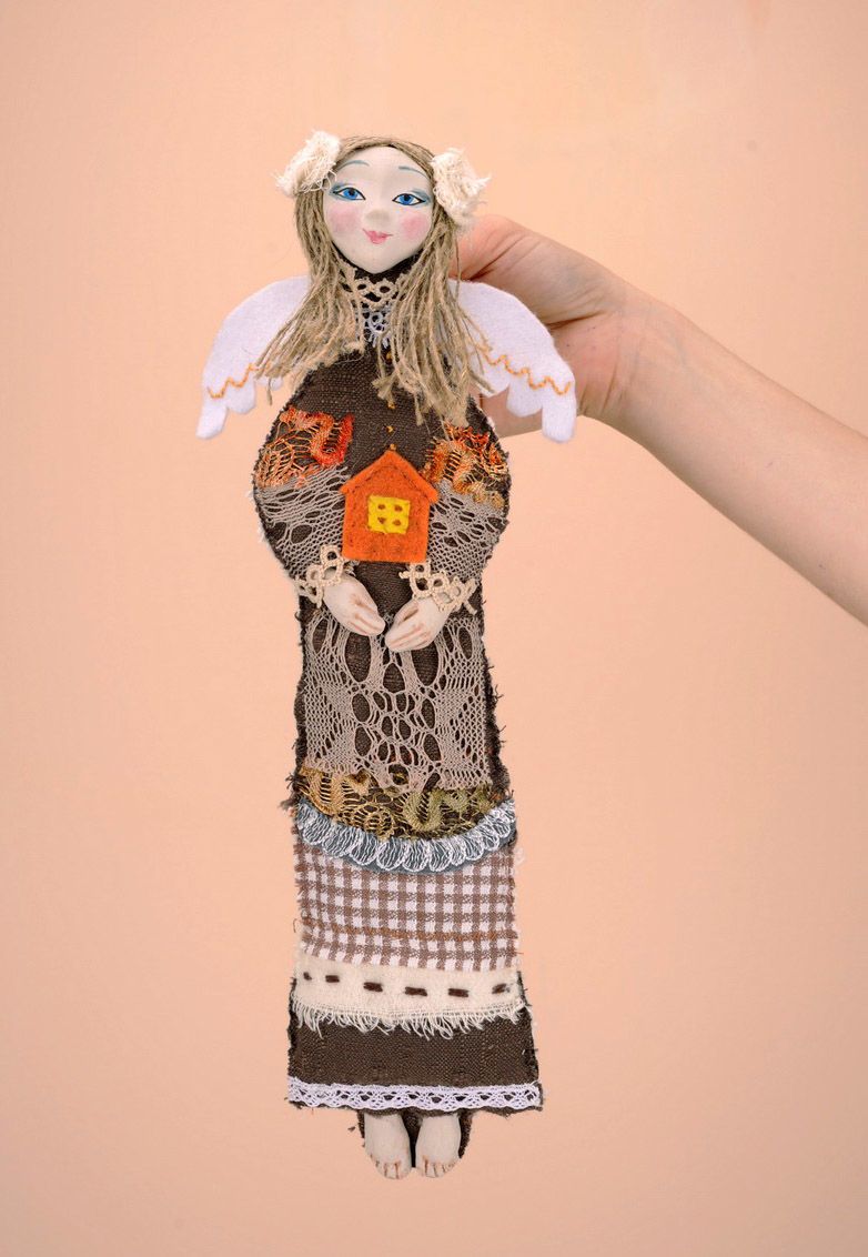 Декоративная подвеска-игрушка из ткани фото 2