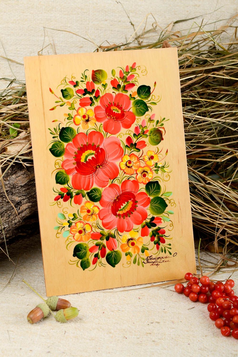 Handgemachtes schönes Deko Bild Wandbild Blumen Geschenkidee für Frau Haus Deko foto 1