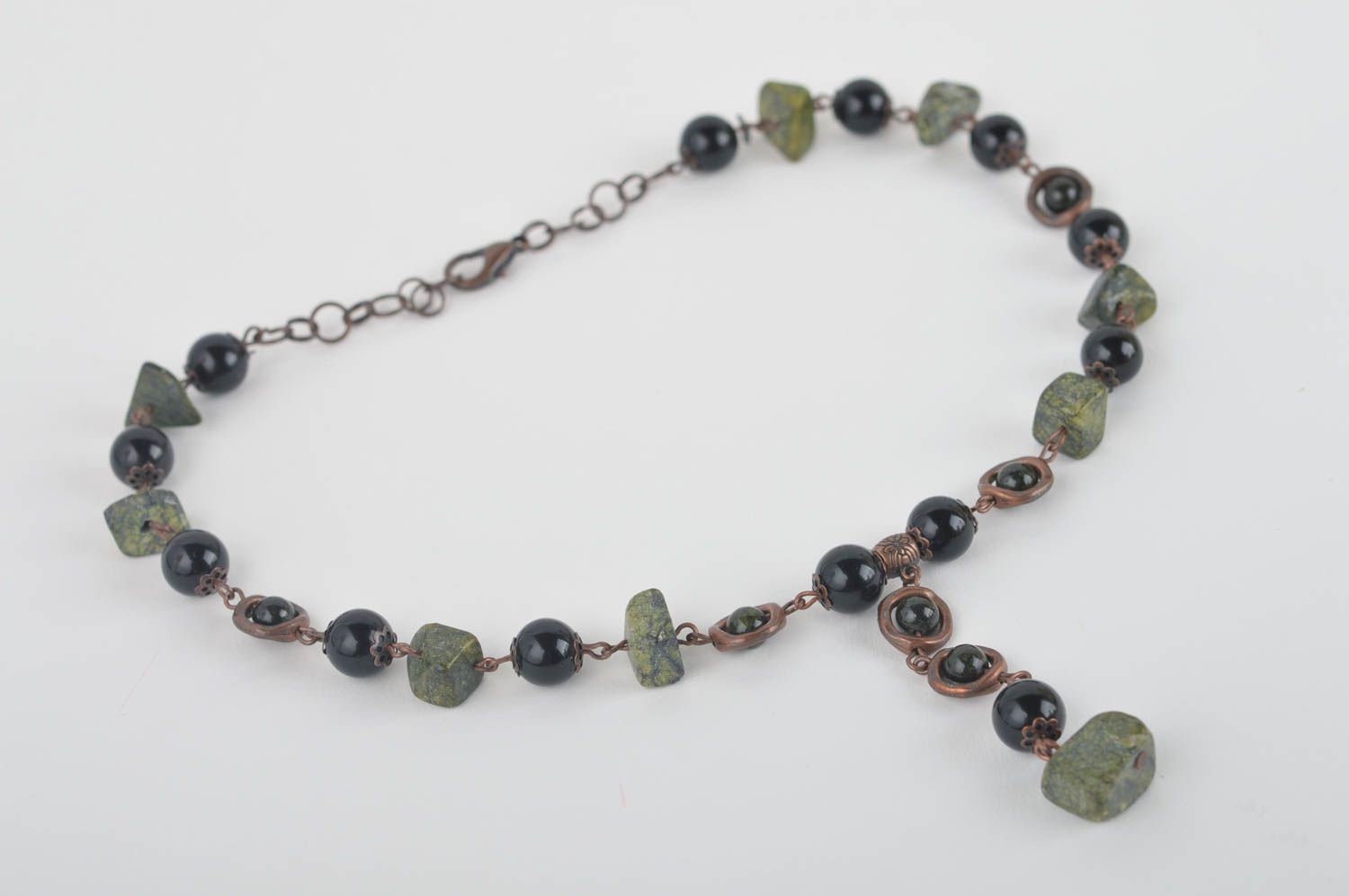 Necklace with natural stones handmade beaded necklace designer jewelry photo 2