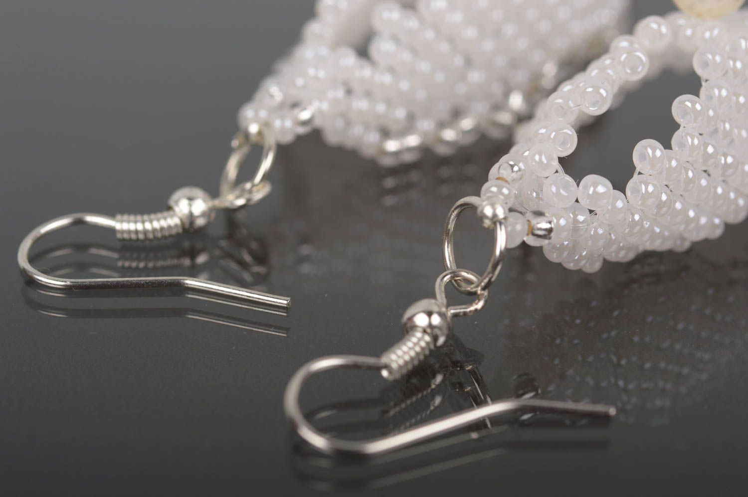 Beautiful handmade beaded earrings pearl earrings wedding jewelry gifts for her photo 3