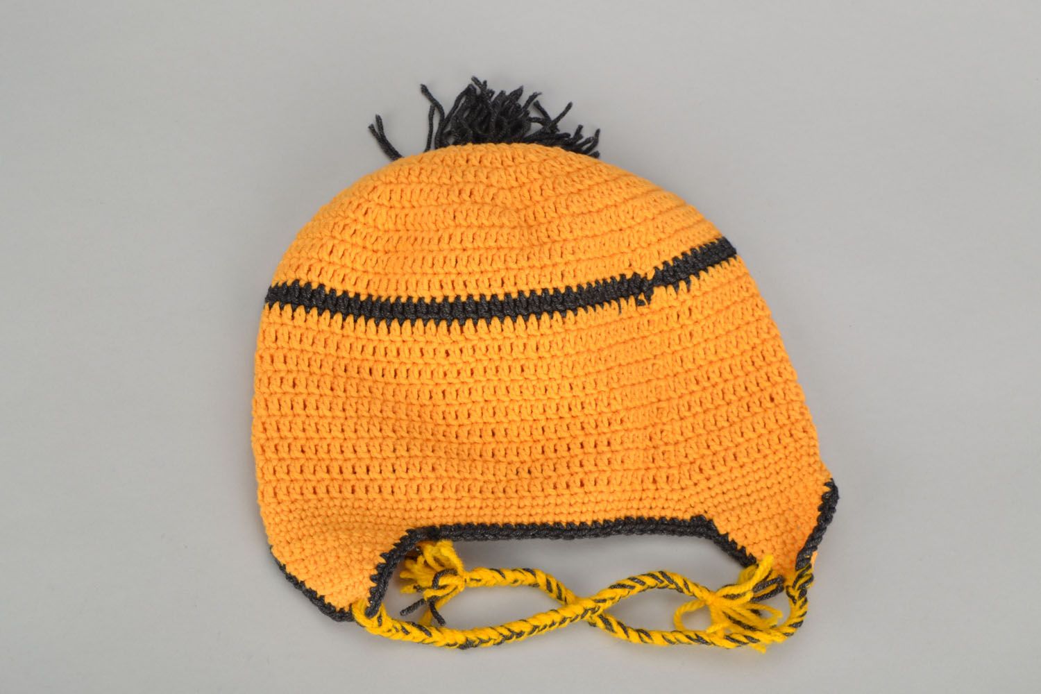 Bonnet tricoté pour enfant orange photo 2