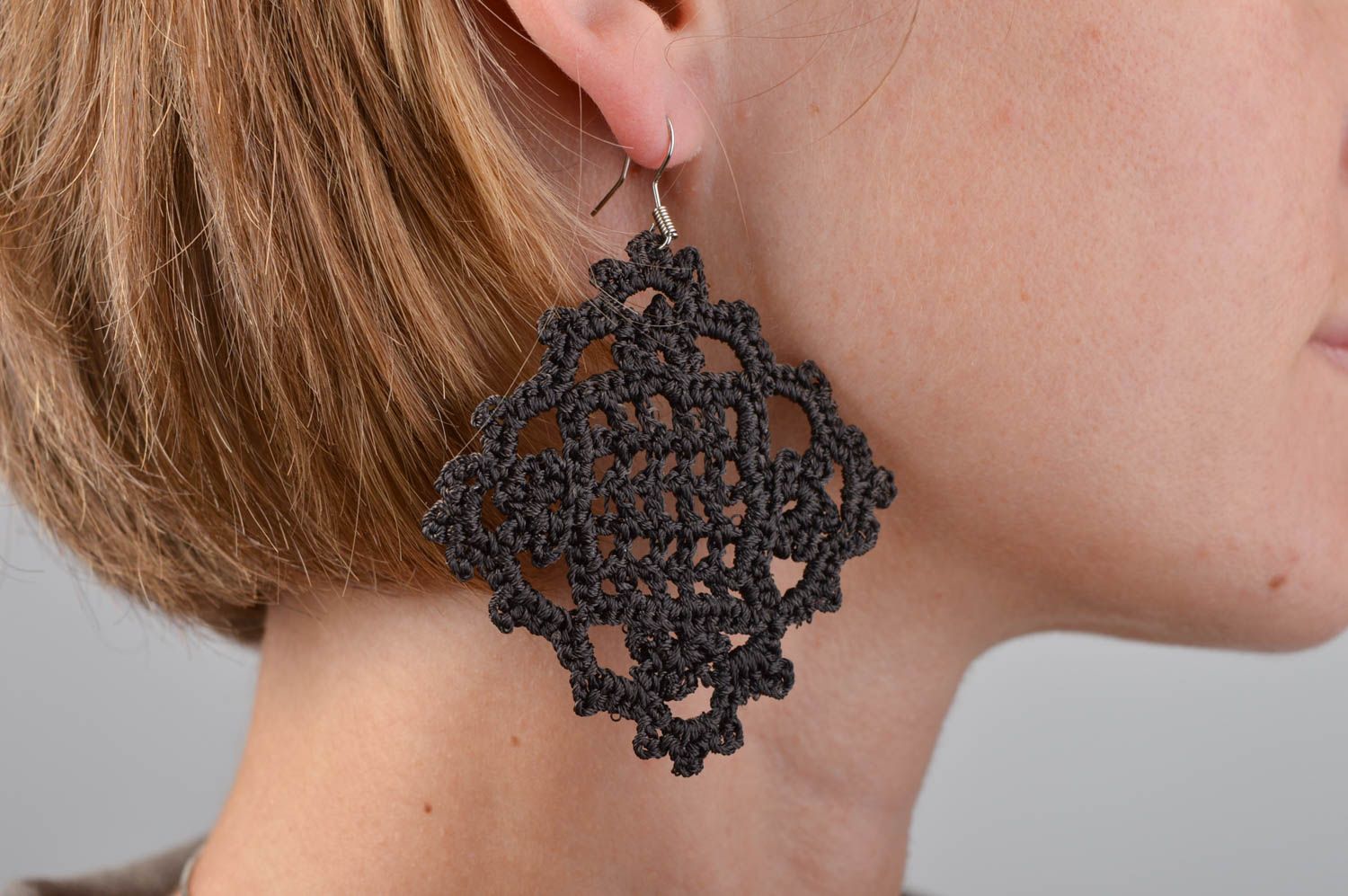 Ohrringe für Damen handgefertigte Schmuck Ohrhänger dunkle Modeschmuck Ohrringe foto 1