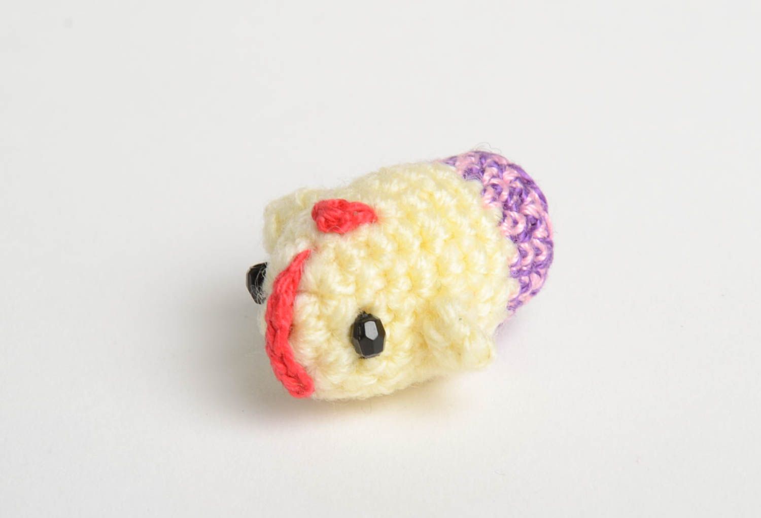 Charming handmade soft toy unusual crocheted chicken textile toy cute gift photo 4