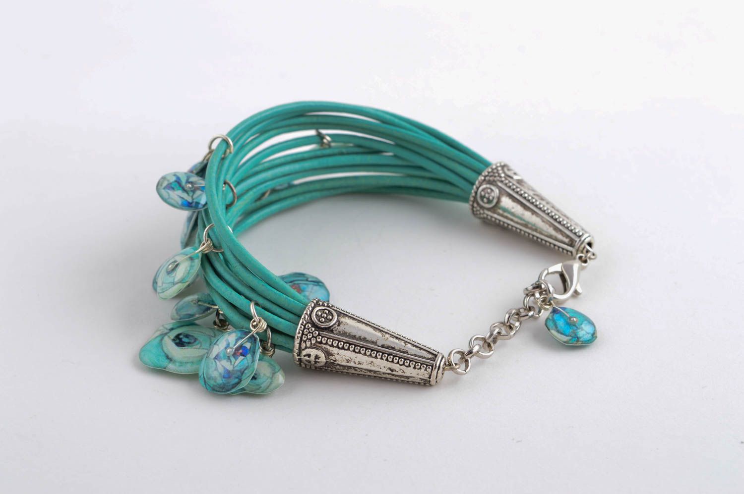 Handmade cute bracelet stylish leather bracelet unusual elegant accessory photo 4