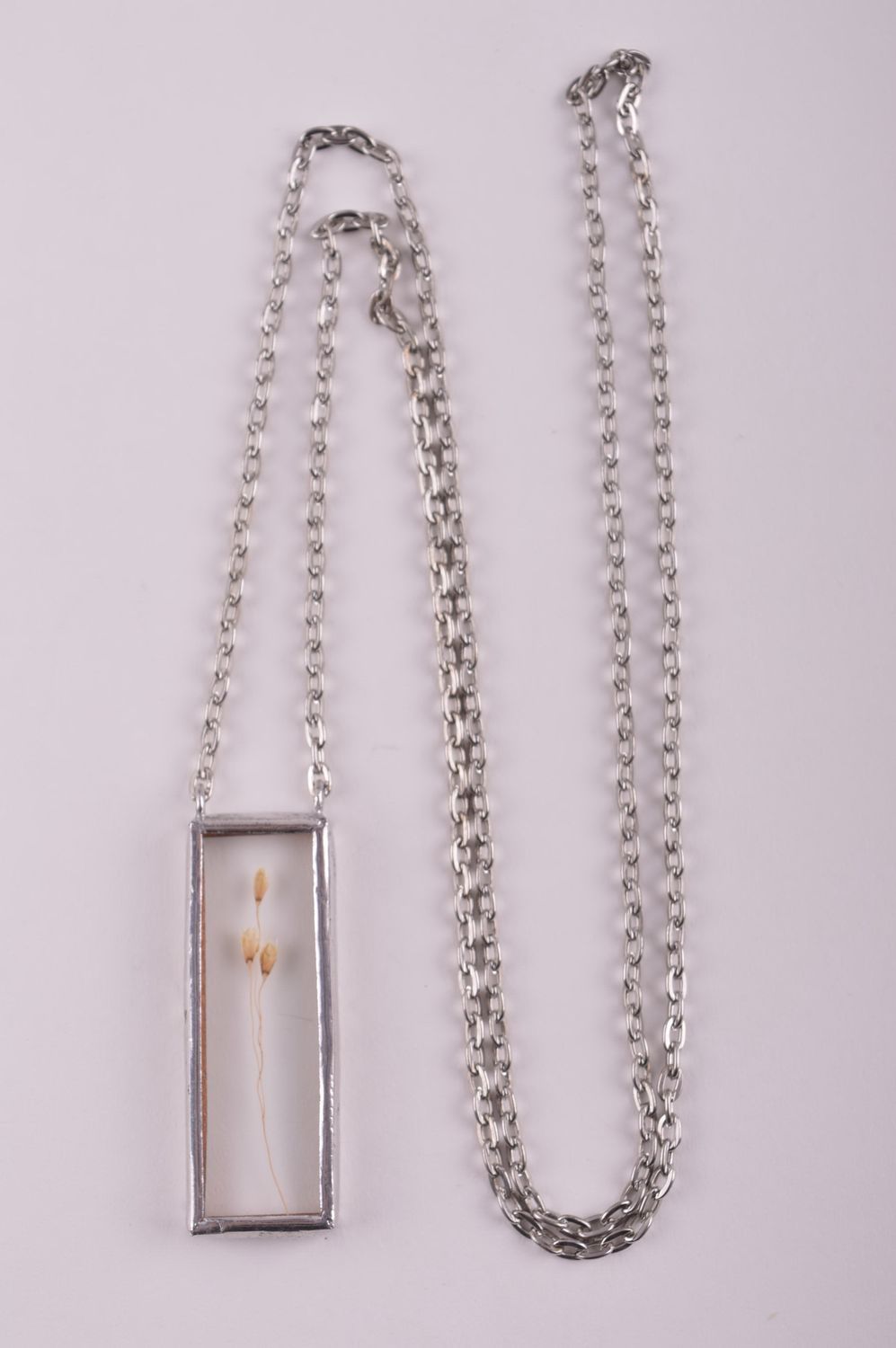 Blumen Anhänger handgemachte Collier Halskette metallischer Schmuck für Frauen foto 4