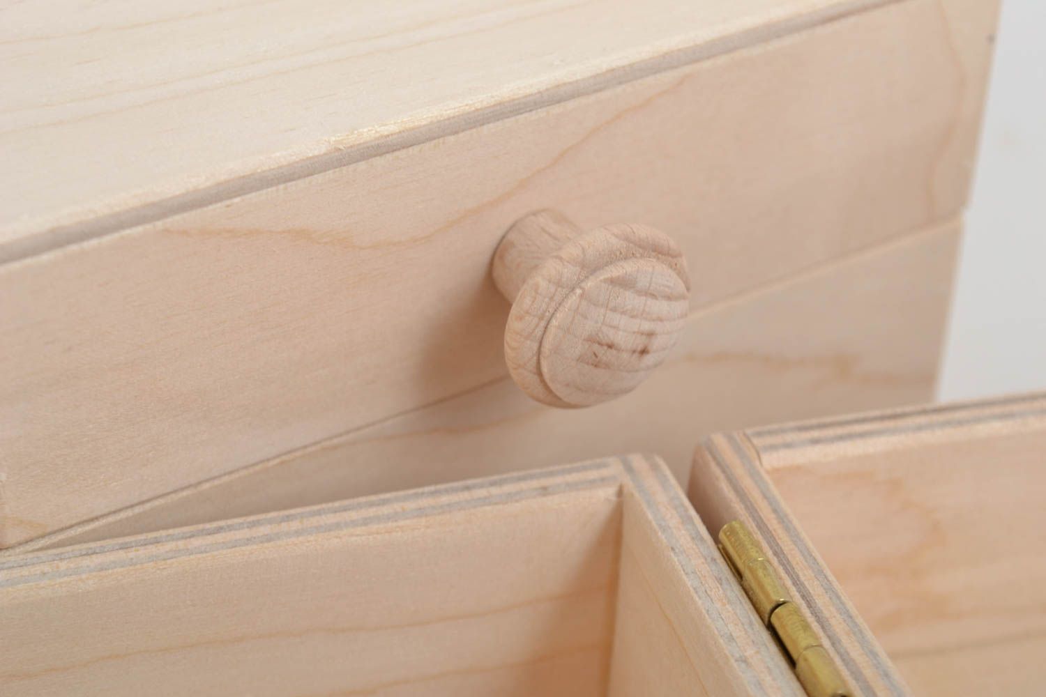 Set of 2 handmade wooden blank boxes wooden craft art supplies gift ideas photo 4