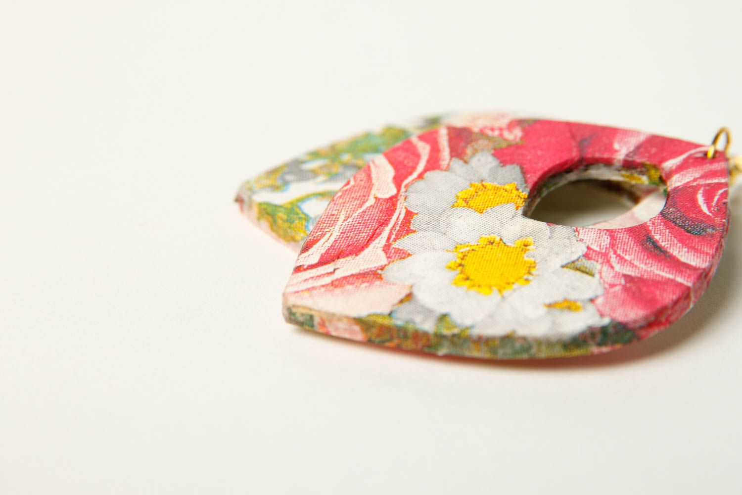Pendientes de madera hechos a mano regalo original accesorio para mujer florales foto 5