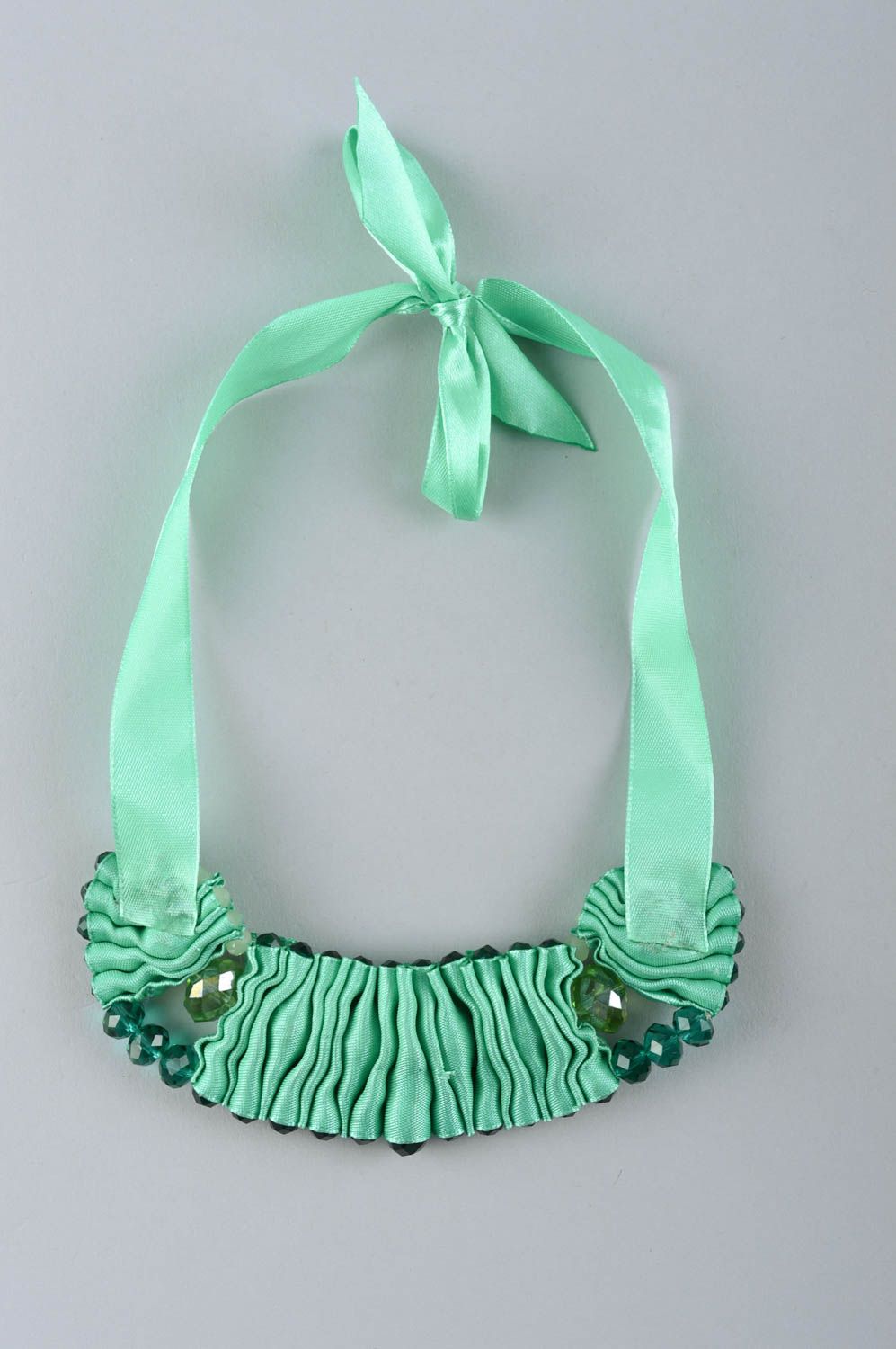 Handmade grünes Damen Collier Modeschmuck Halskette Accessoire für Frauen foto 5