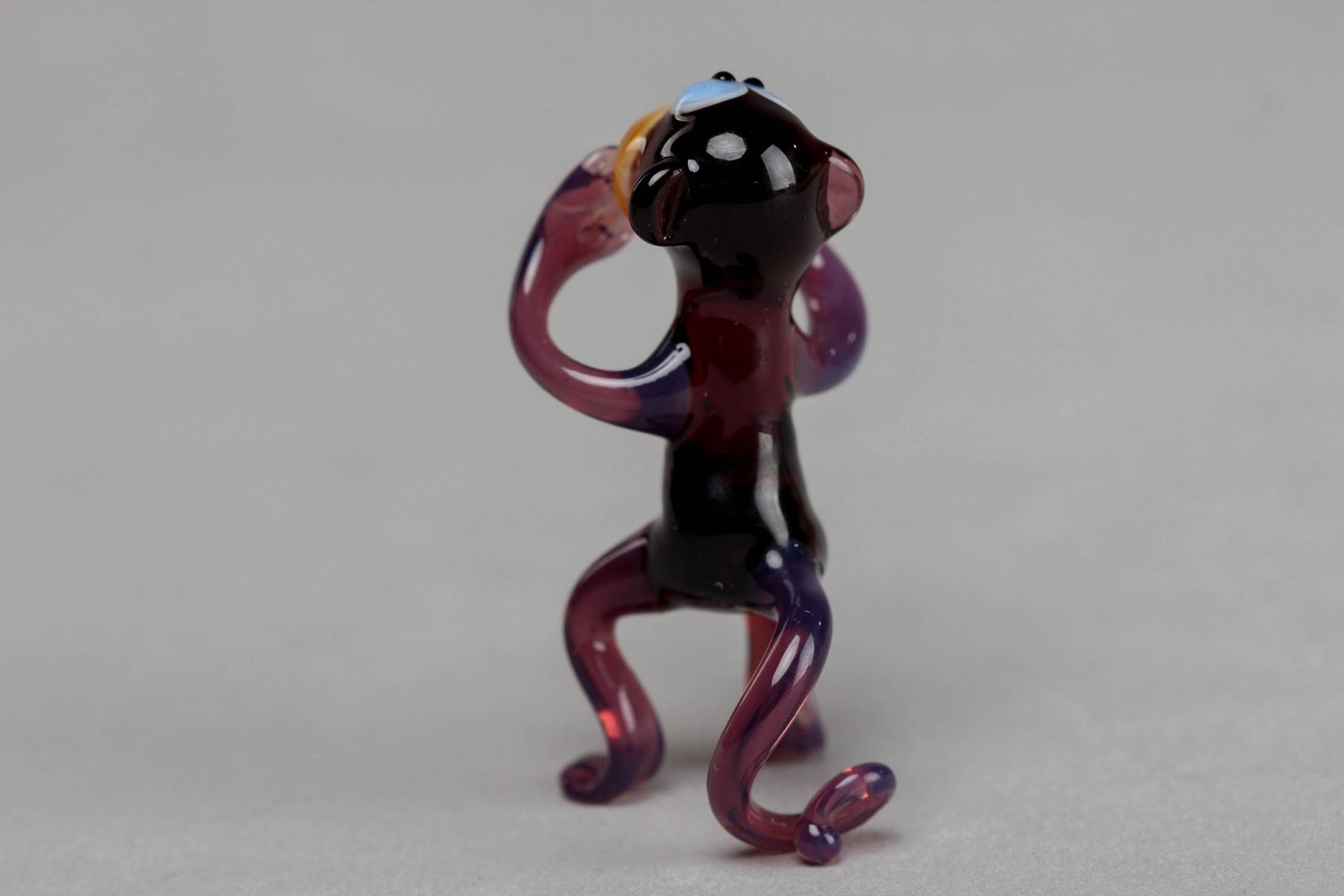 Unusual lampwork glass figurine of monkey photo 2