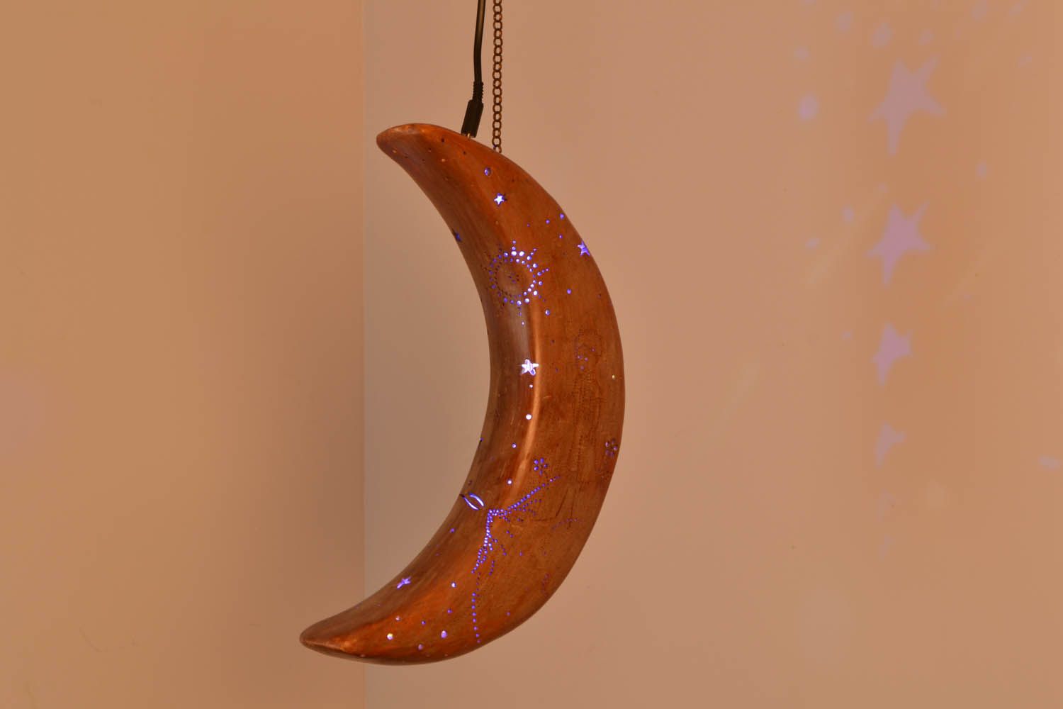 Lampe Lune à suspendre en céramique faite à la main photo 1