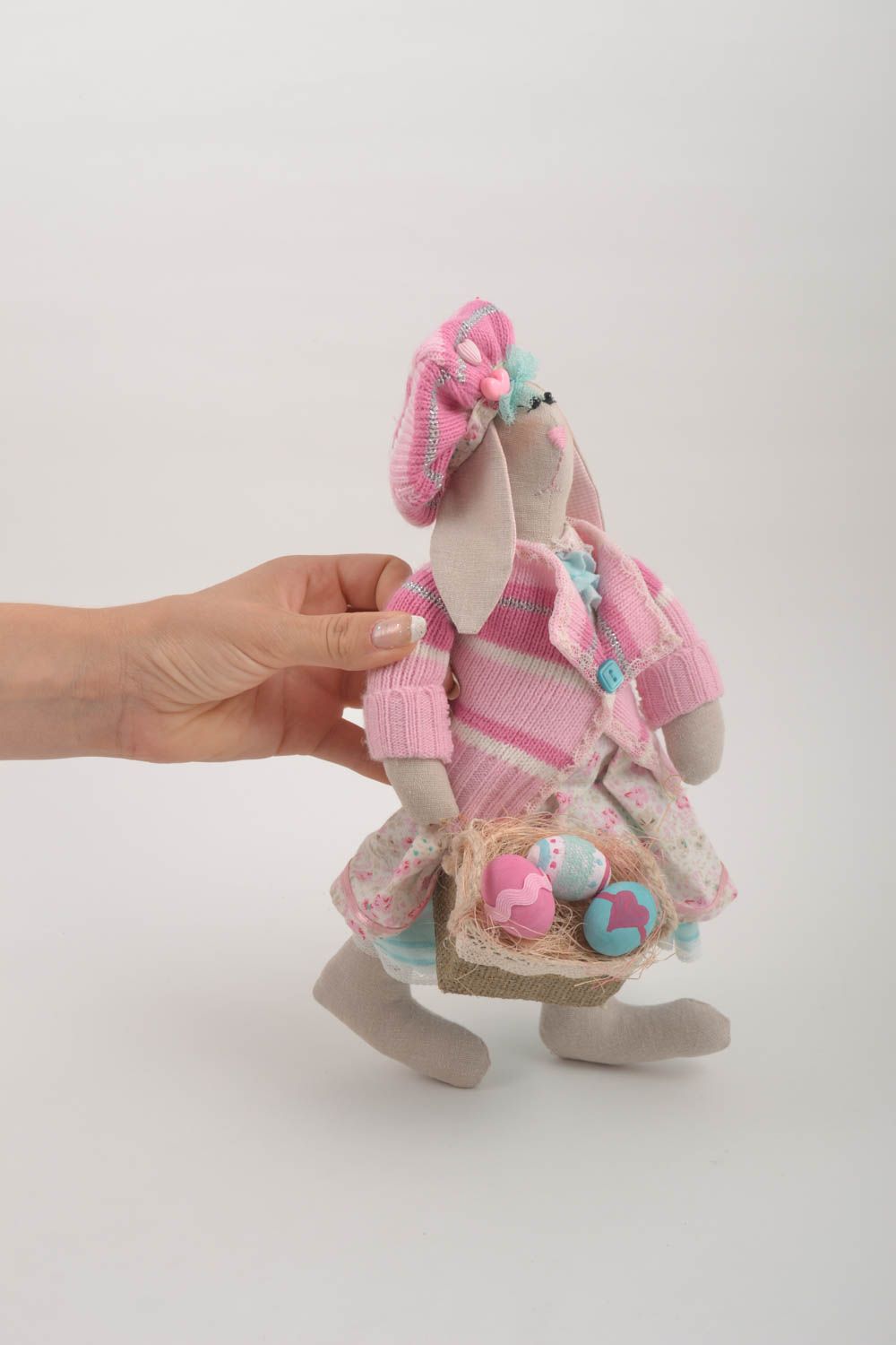 Kuscheltier Hase handgefertigt Ostern Dekoration modern Ostern Geschenk foto 5