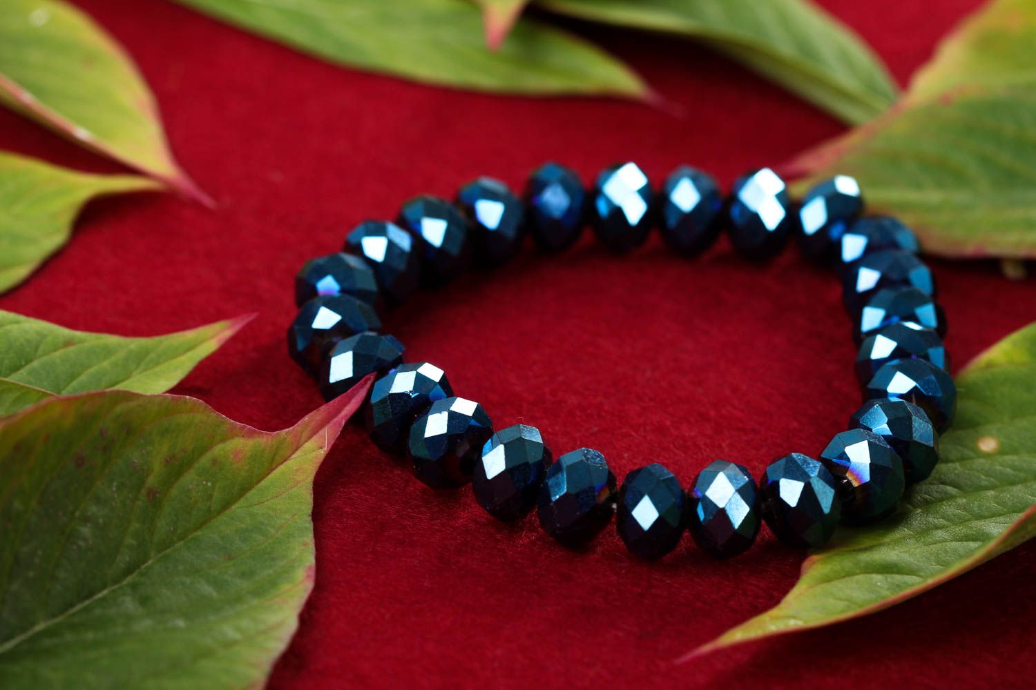 Bracelet cristal bleu Bijou fait main design élégant original Accessoire mode photo 1