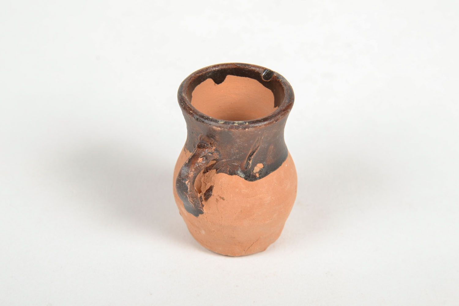 Handmade miniature clay pitcher for shelf or desk décor 0,04 lb photo 3