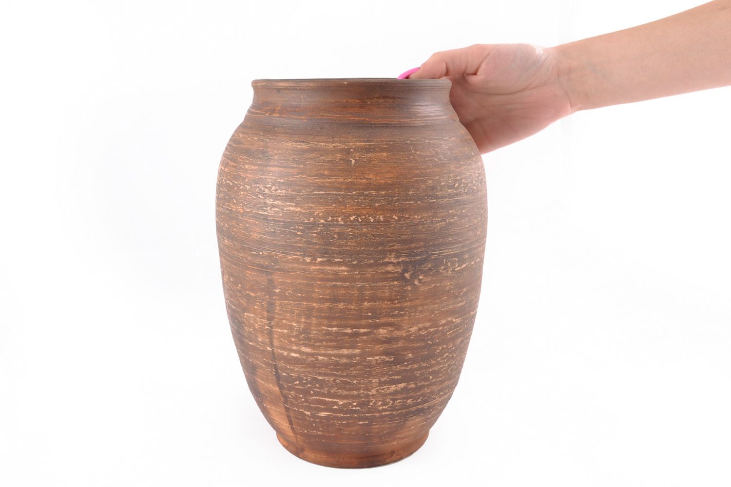 100 oz ceramic 10 inches brown handmade vase pitcher 4 lb photo 1
