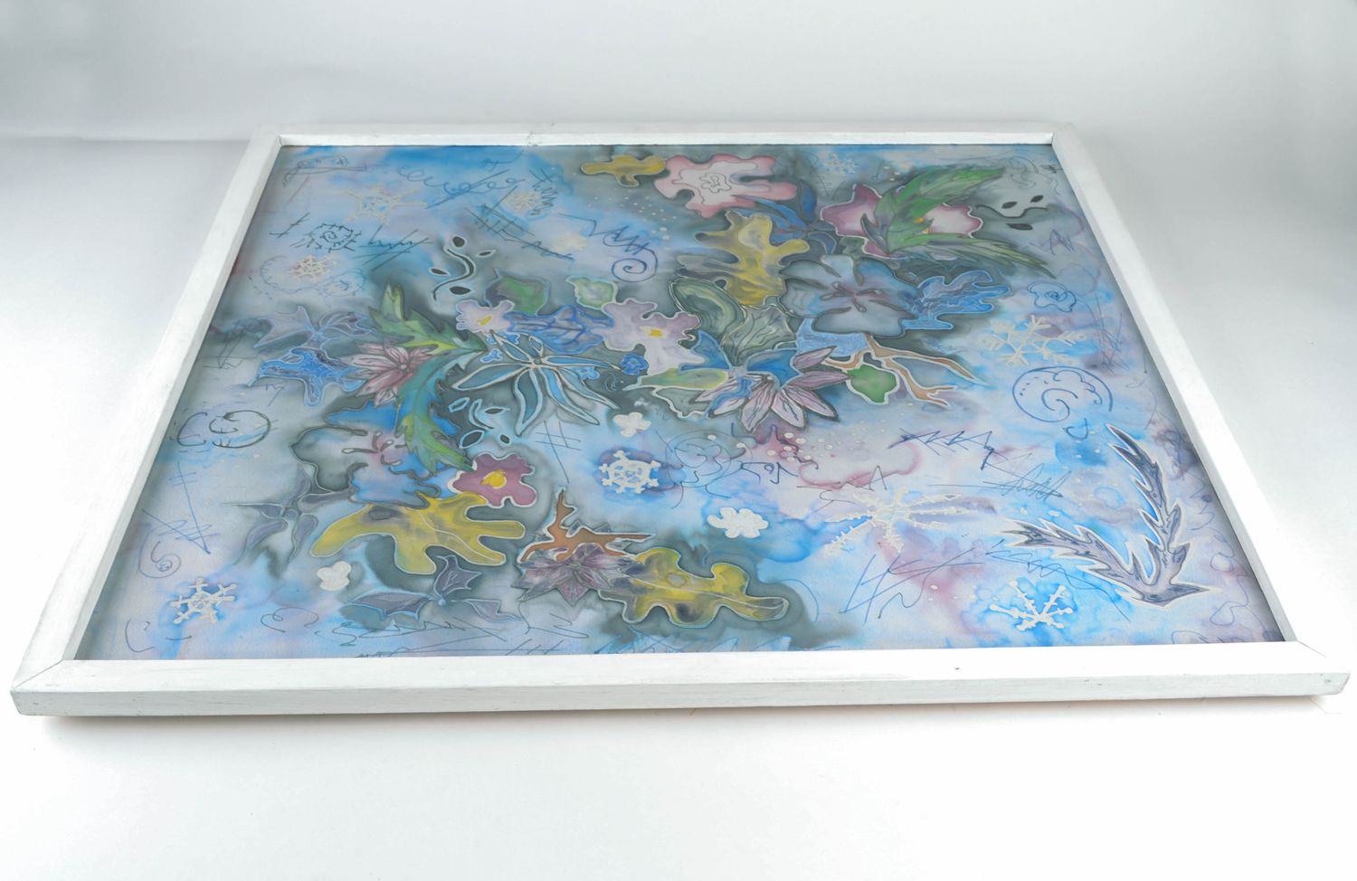 Картина в технике батик ручной работы Морские цветы фото 4