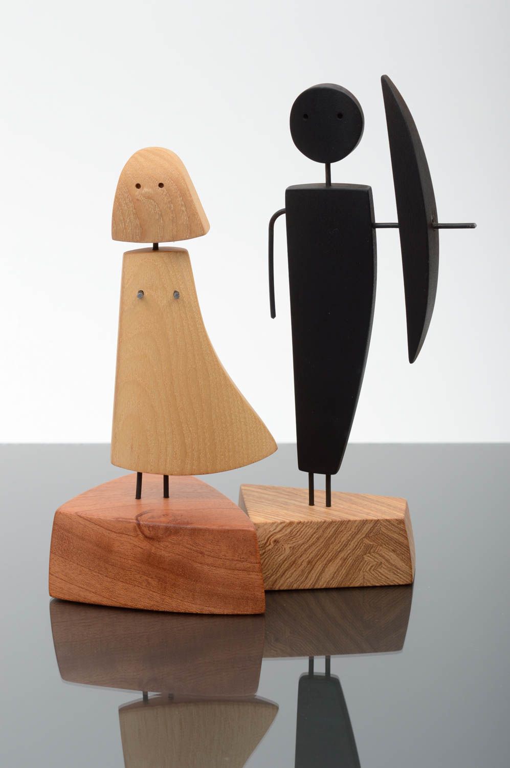 Figuras de madera y metal hechas a mano decoración de hogar regalo original foto 1