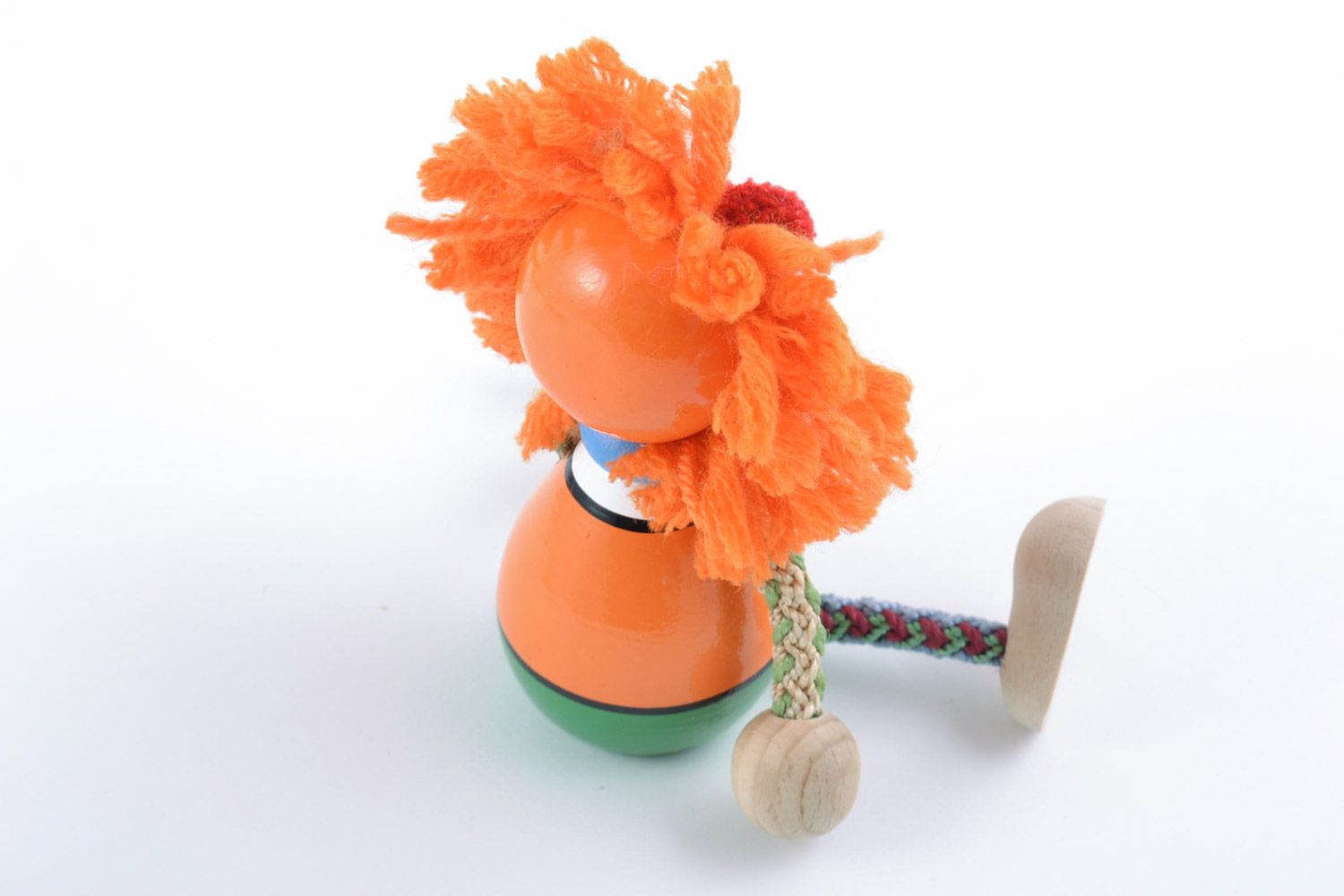 Petit jouet lion fait main roux écologique original décoratif pour enfant photo 4