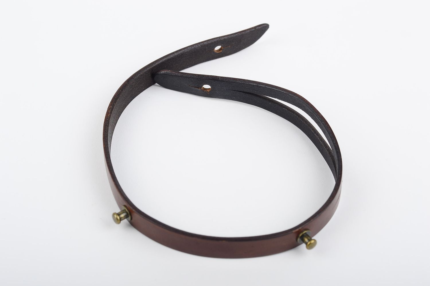 Bracelet en cuir marron Bijou fait main Accessoire homme design de créateur photo 3