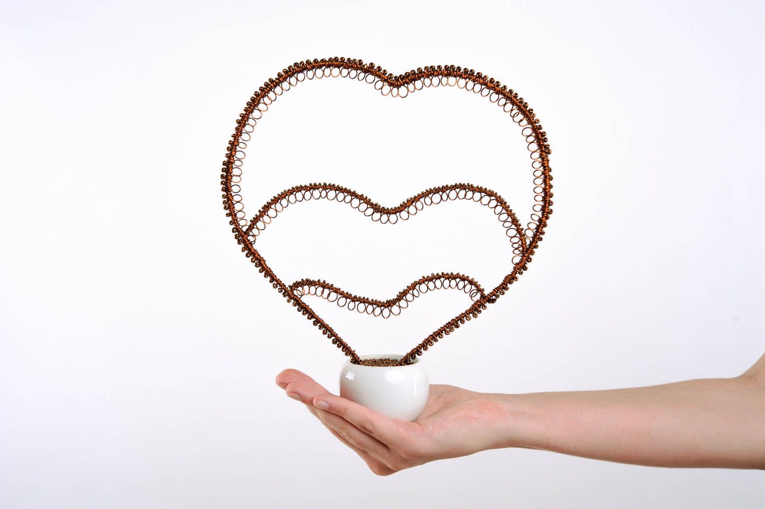 Supporto originale per gioielli fatto a mano cuore decorativo per bigiotteria
 foto 4