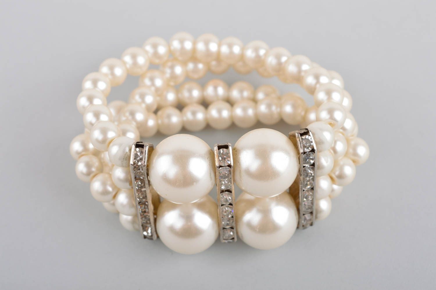 Bracelet en perles artificielles Bijou fait main multirang Cadeau pour femme photo 2