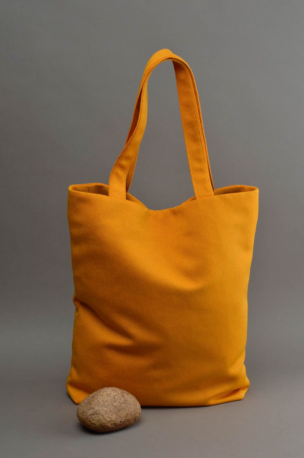 Schöne große orange handmade Damen Tasche aus Stoff mit Magnetverschluss foto 1