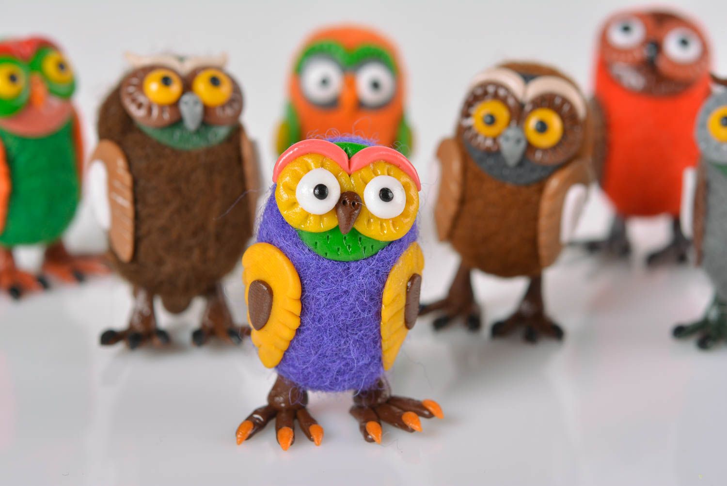 Beautiful interior toy handmade stylish toy soft toy for kids owl figurine photo 4