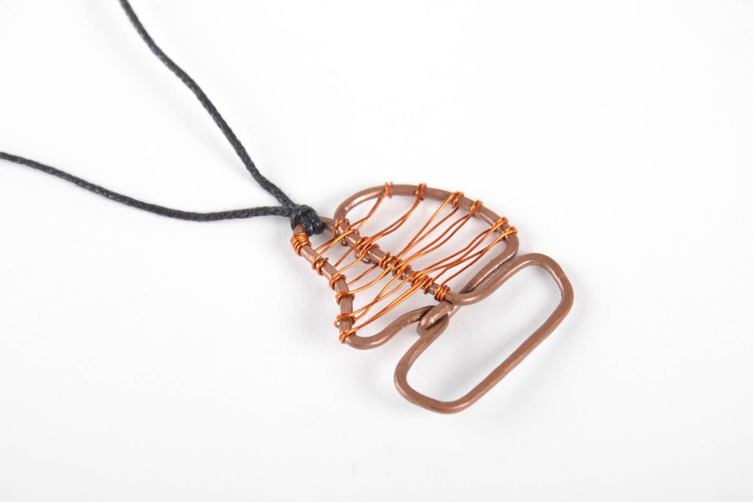 Metal copper jewelry handmade pendant wire wrap jewelry stylish accessories photo 3