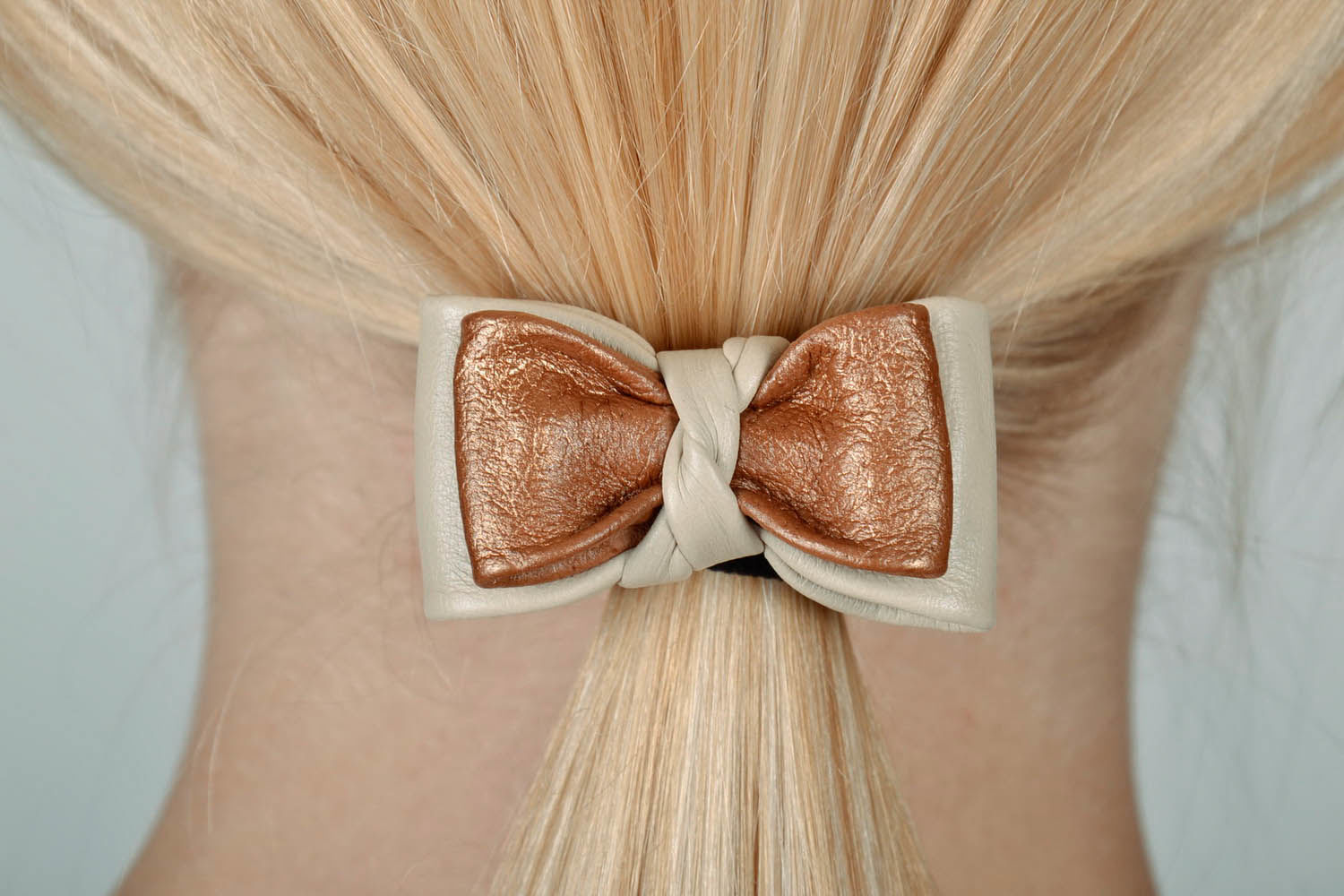 Leather scrunchy Bow photo 5