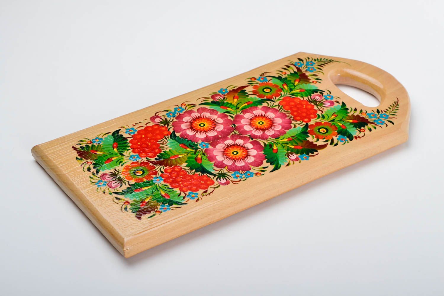Handmade wooden cutting board painted chopping board stylish kitchen utensil photo 3