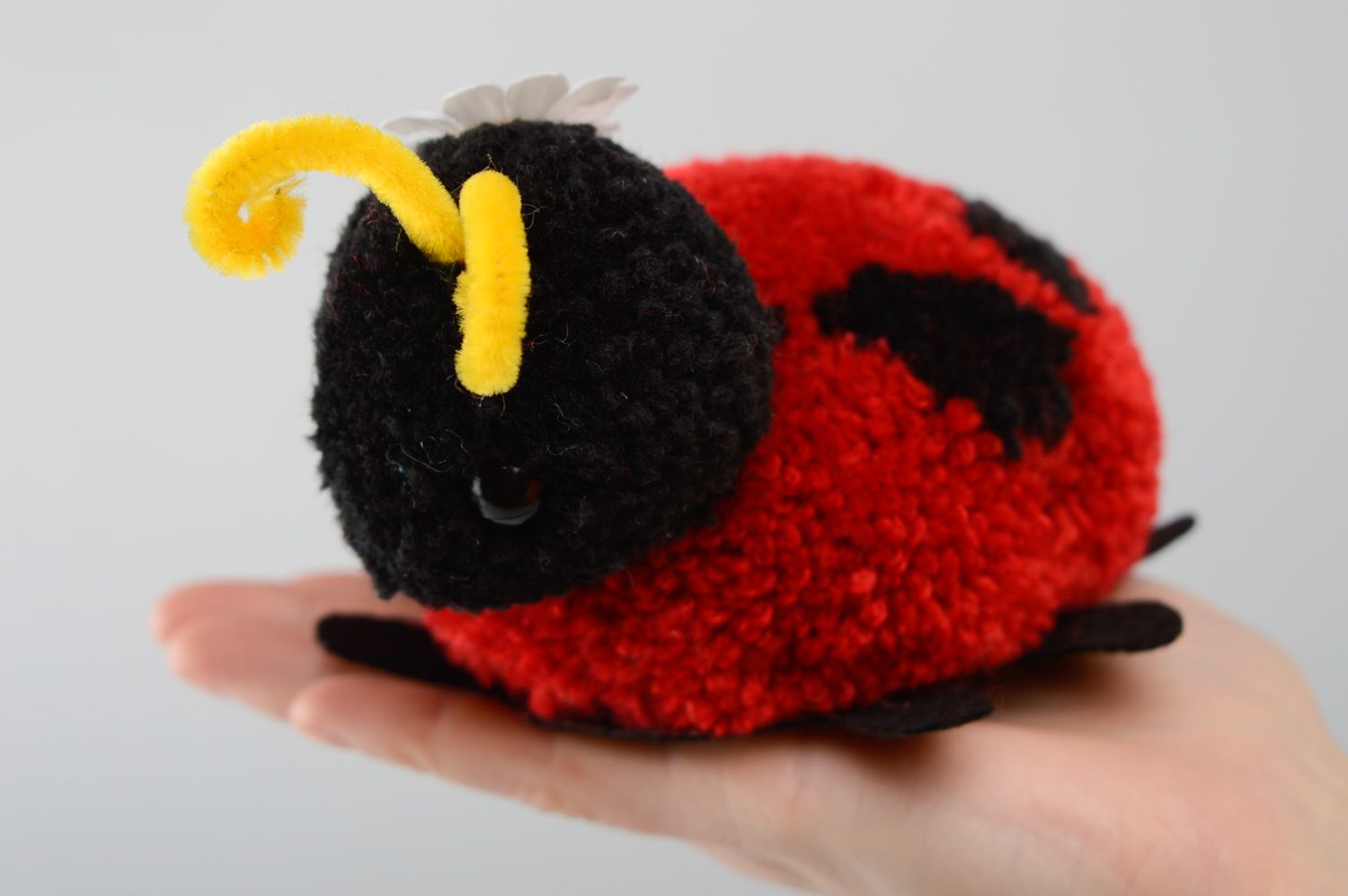 Pompom soft toy ladybird photo 3