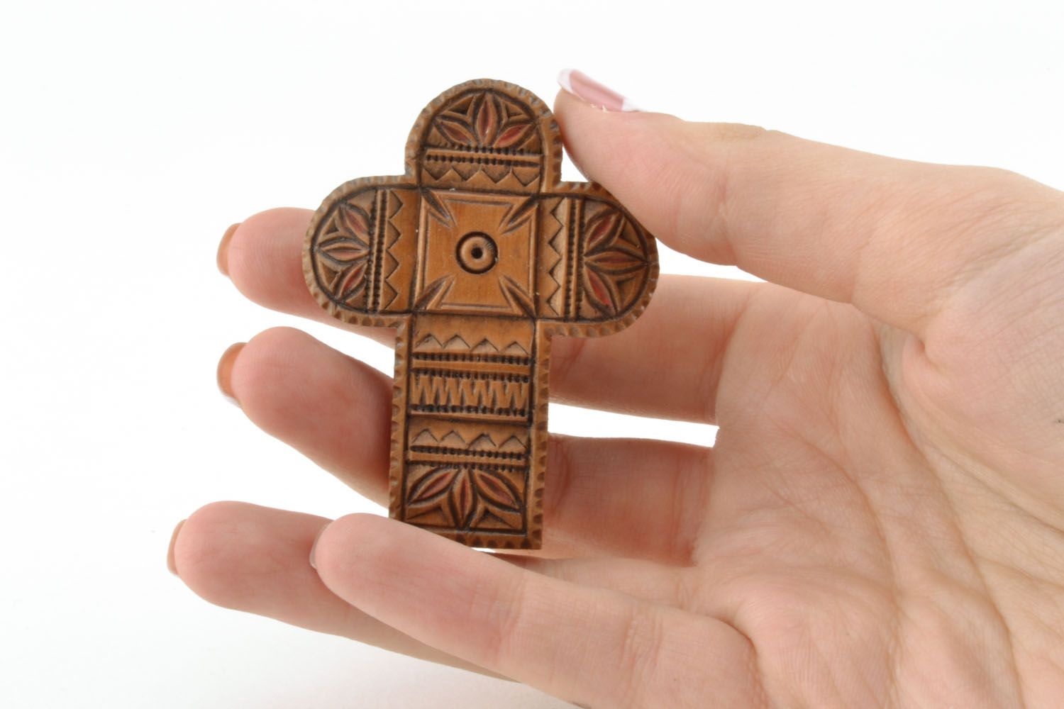 Pear wood cross necklace photo 2