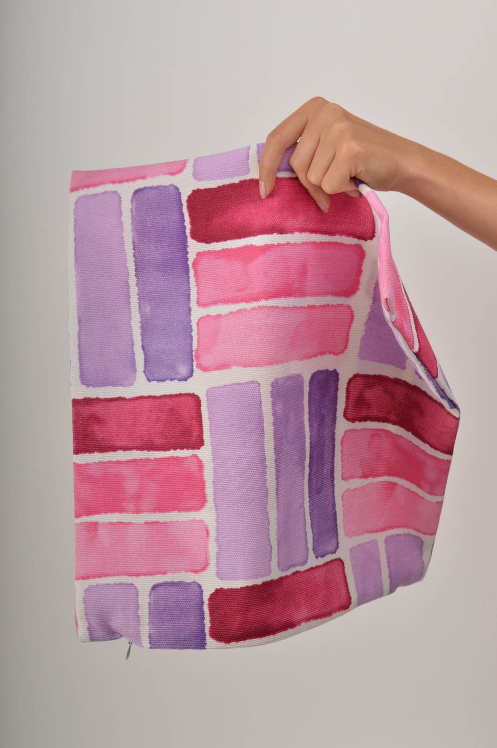 Декоративная наволочка handmade розовая необычный подарок текстильный декор фото 5