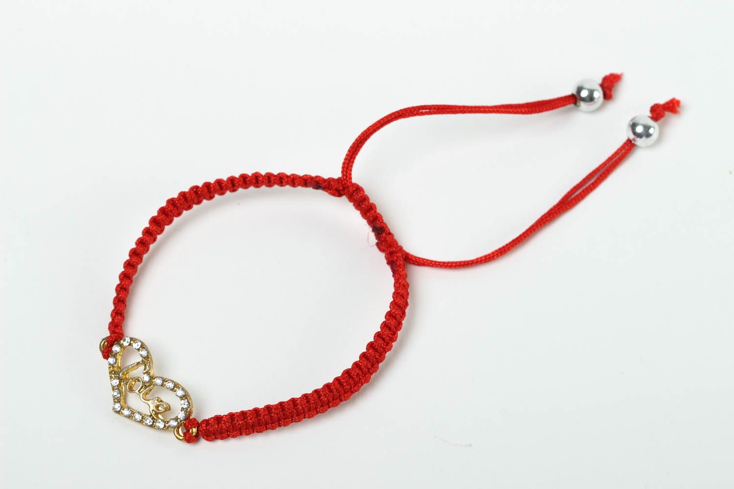 Pulsera de hilos rojos hecha a mano bisutería de moda accesorio para mujer  foto 2