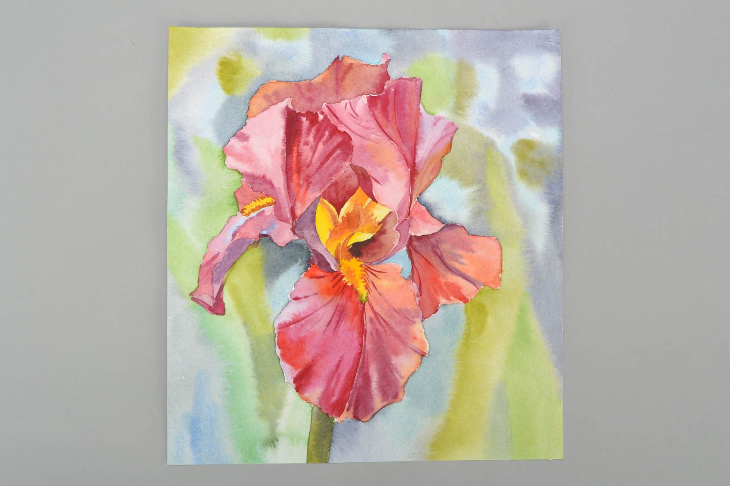 Watercolor painting Iris photo 2