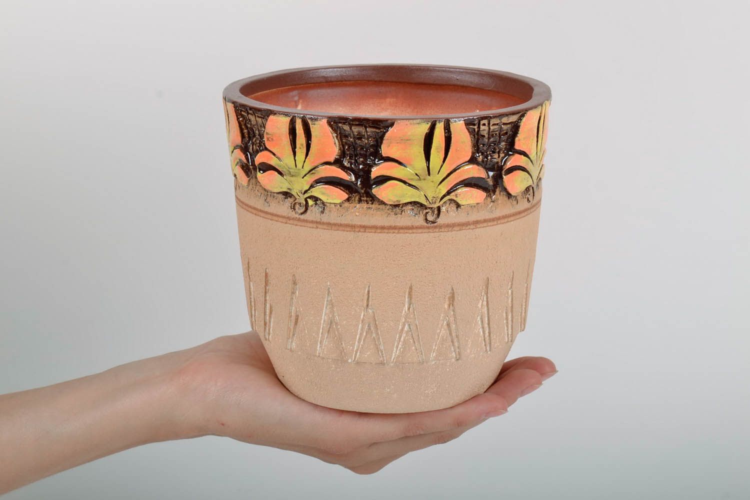 Vaso fatto a mano vaso per fiori in ceramica attrezzi per giardinaggio foto 5