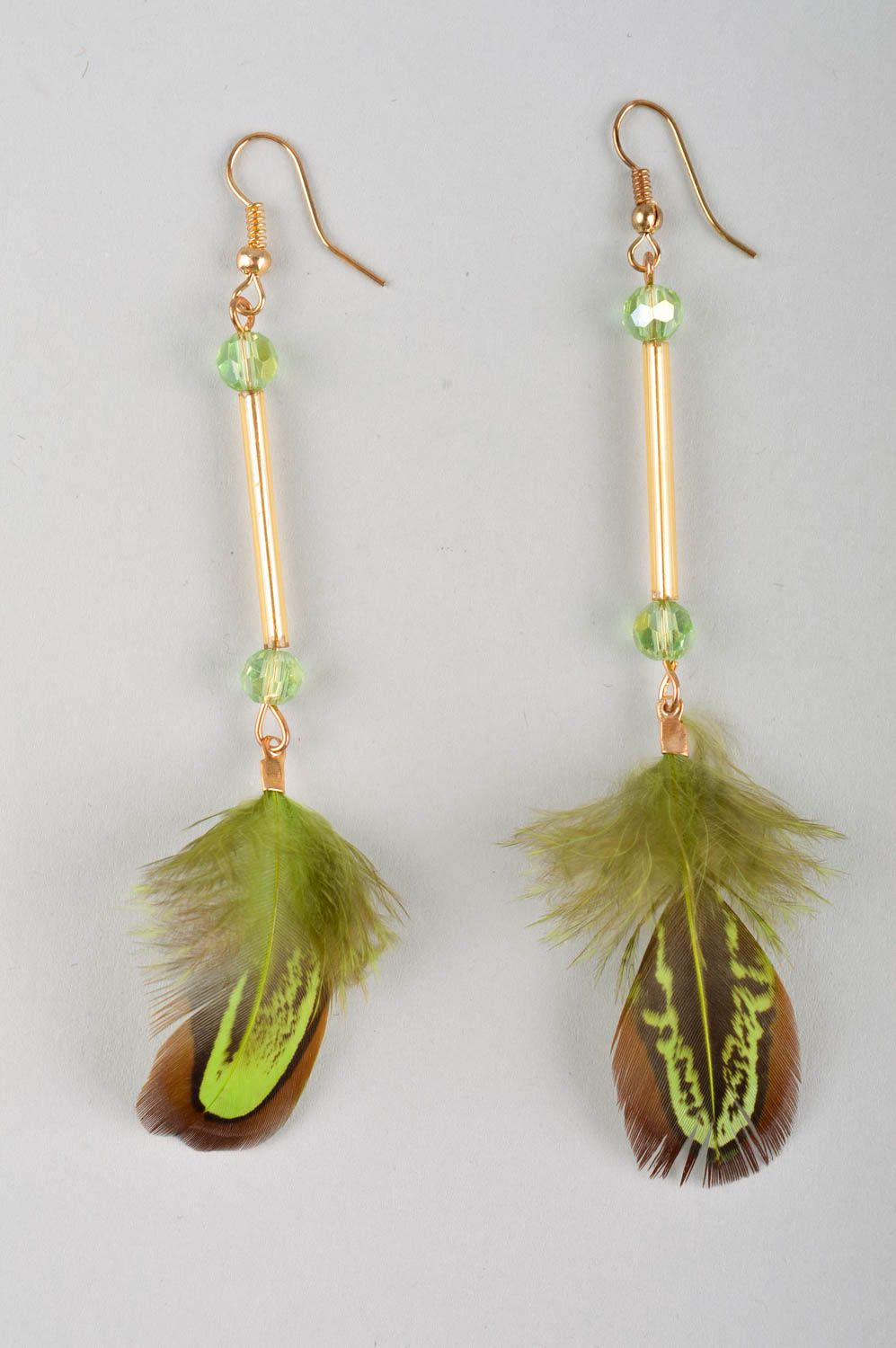 Feather earrings with charms fashion accessories feather jewelry summer jewelry photo 3
