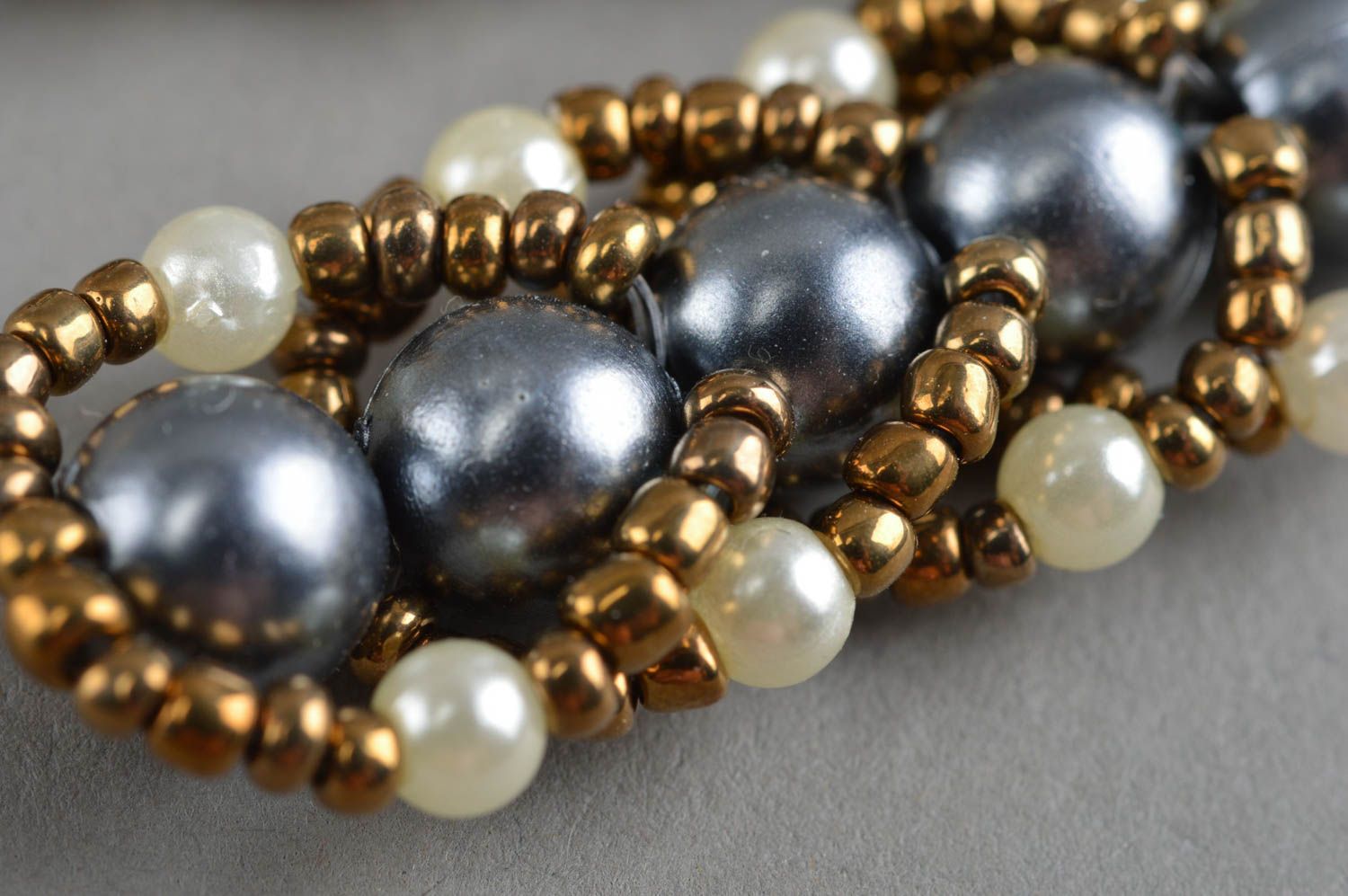 Boucles d'oreilles en perles fantaisie et perles de rocaille faites main longues photo 4