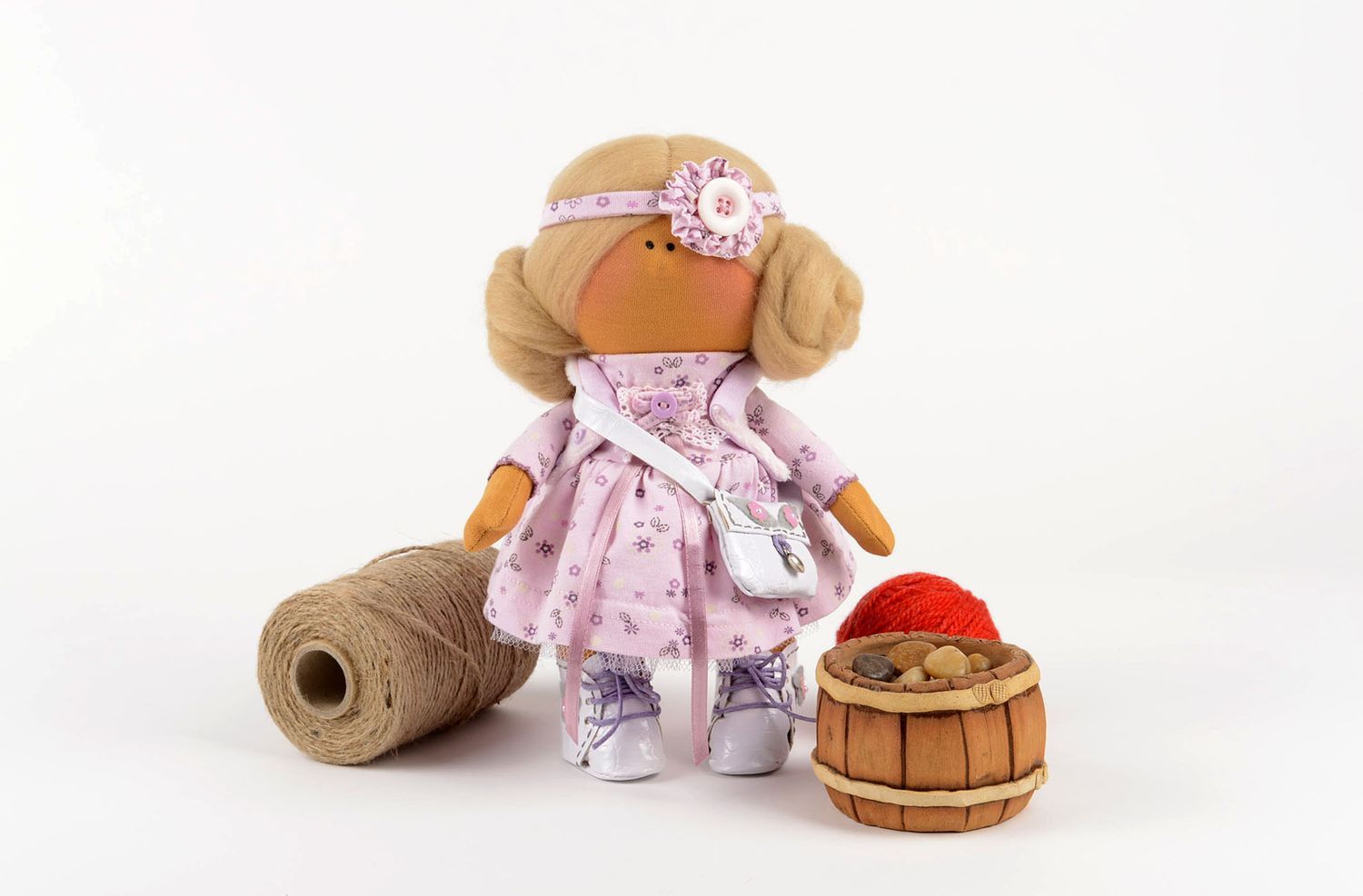 Кукла ручной работы кукла из ткани авторская кукла для украшения дома стильная фото 5