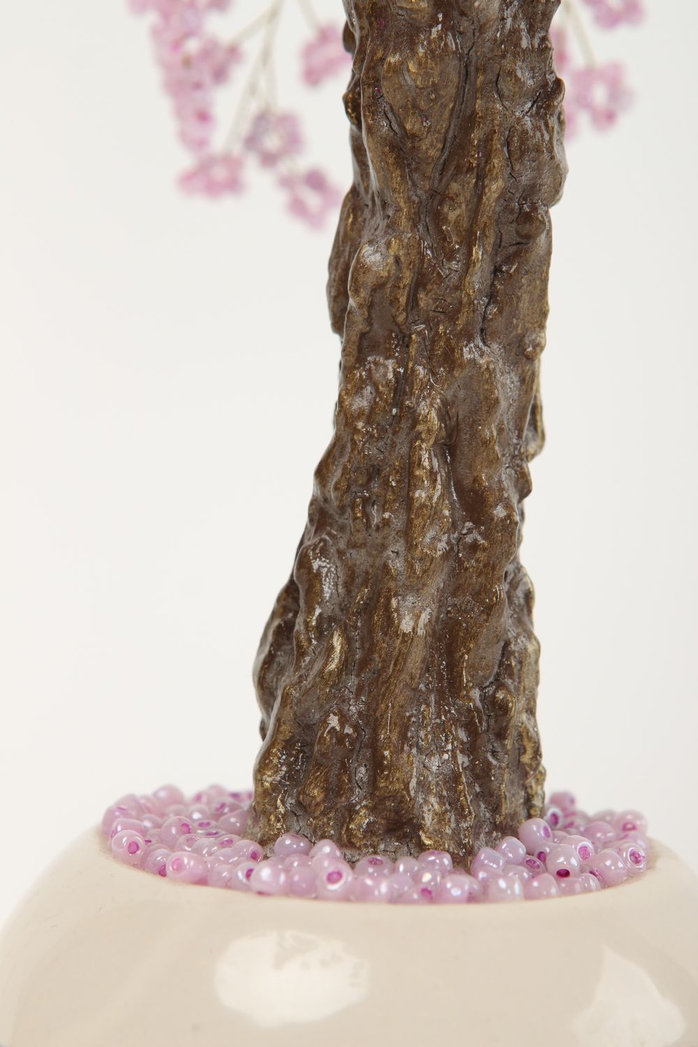 Arbre perles de rocaille fait main Arbre miniature rose doux Déco maison photo 4