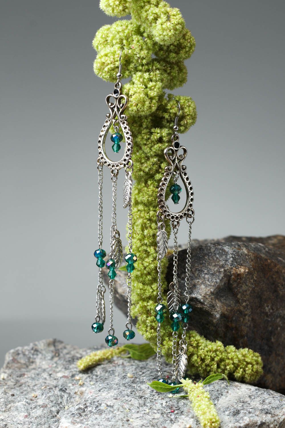 Damen Ohrringe handmade Designer Schmuck lange Ohrringe Frauen Geschenke foto 1