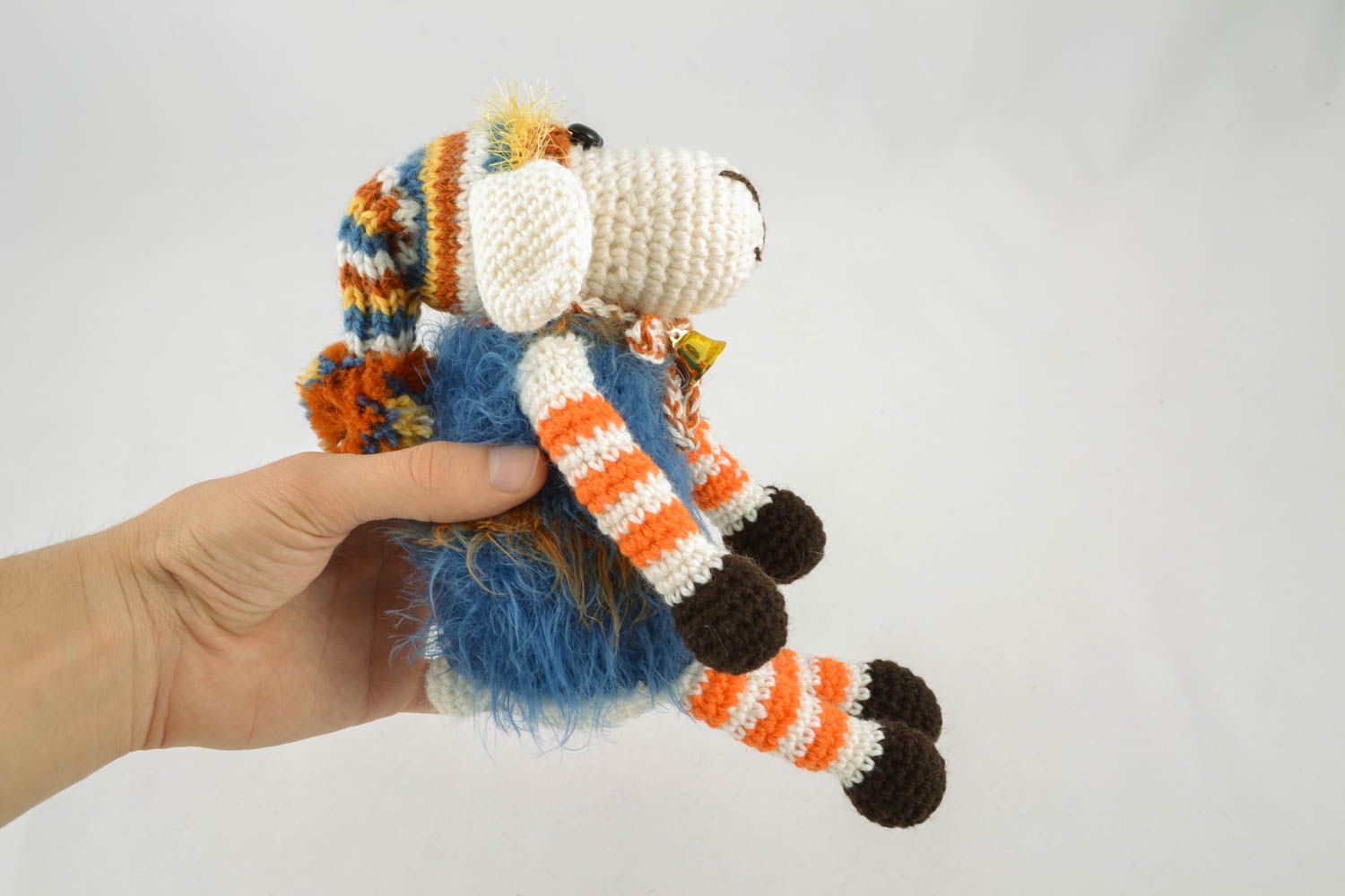Jouet tricoté au crochet Mouton en bonnet  photo 4