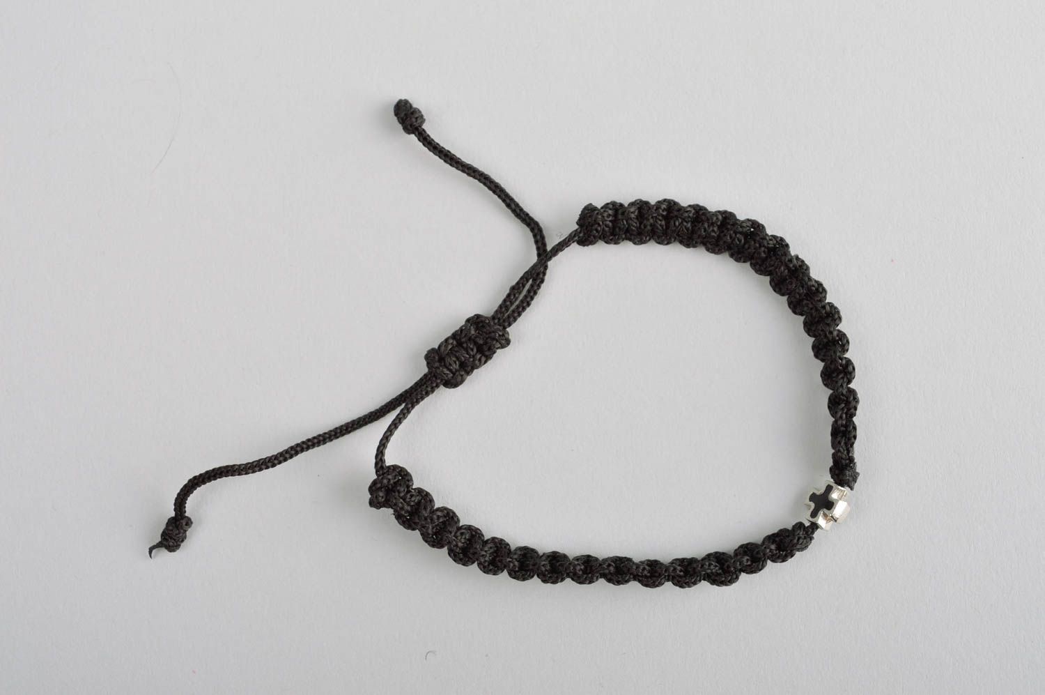 Модный браслет ручной работы браслет из ниток плетеный браслет темный макраме фото 4