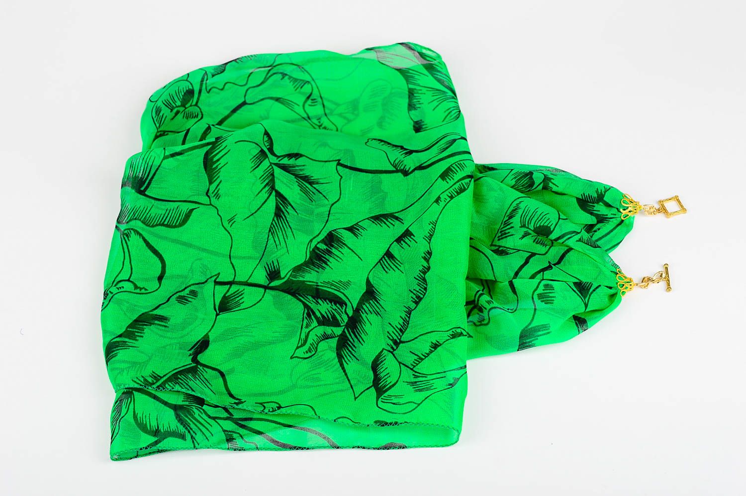 Handmade Schal grün Accessoire für Damen aus Chiffon Damen Halstuch originell foto 5