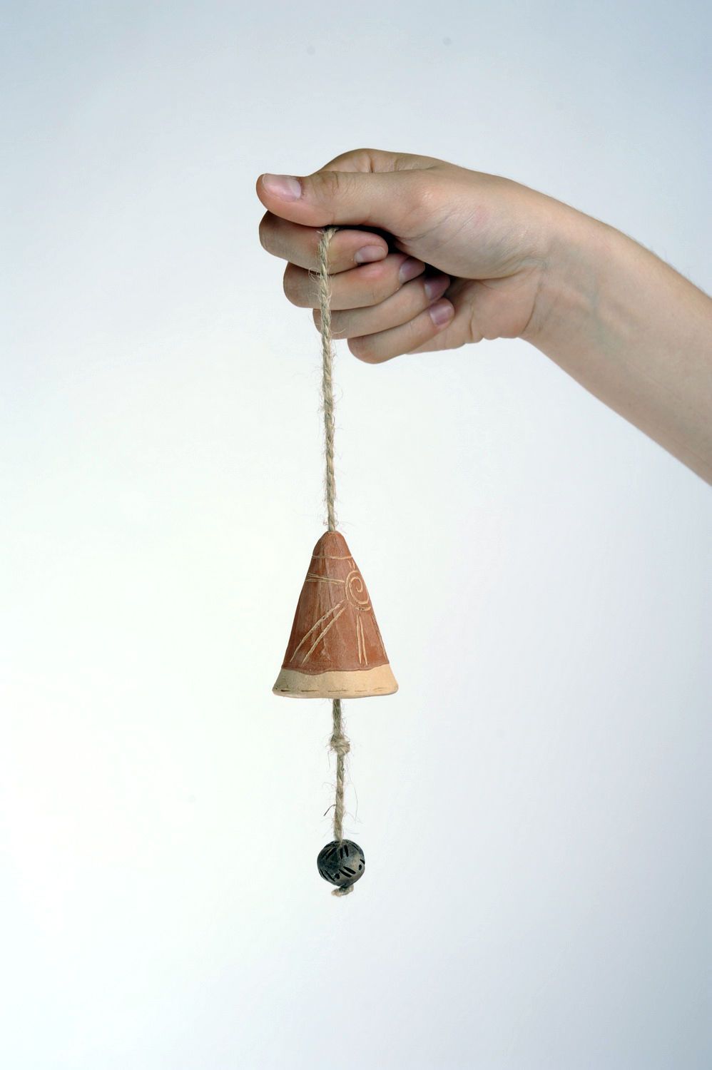 Suspension décorative Clochette en argile faite main photo 2