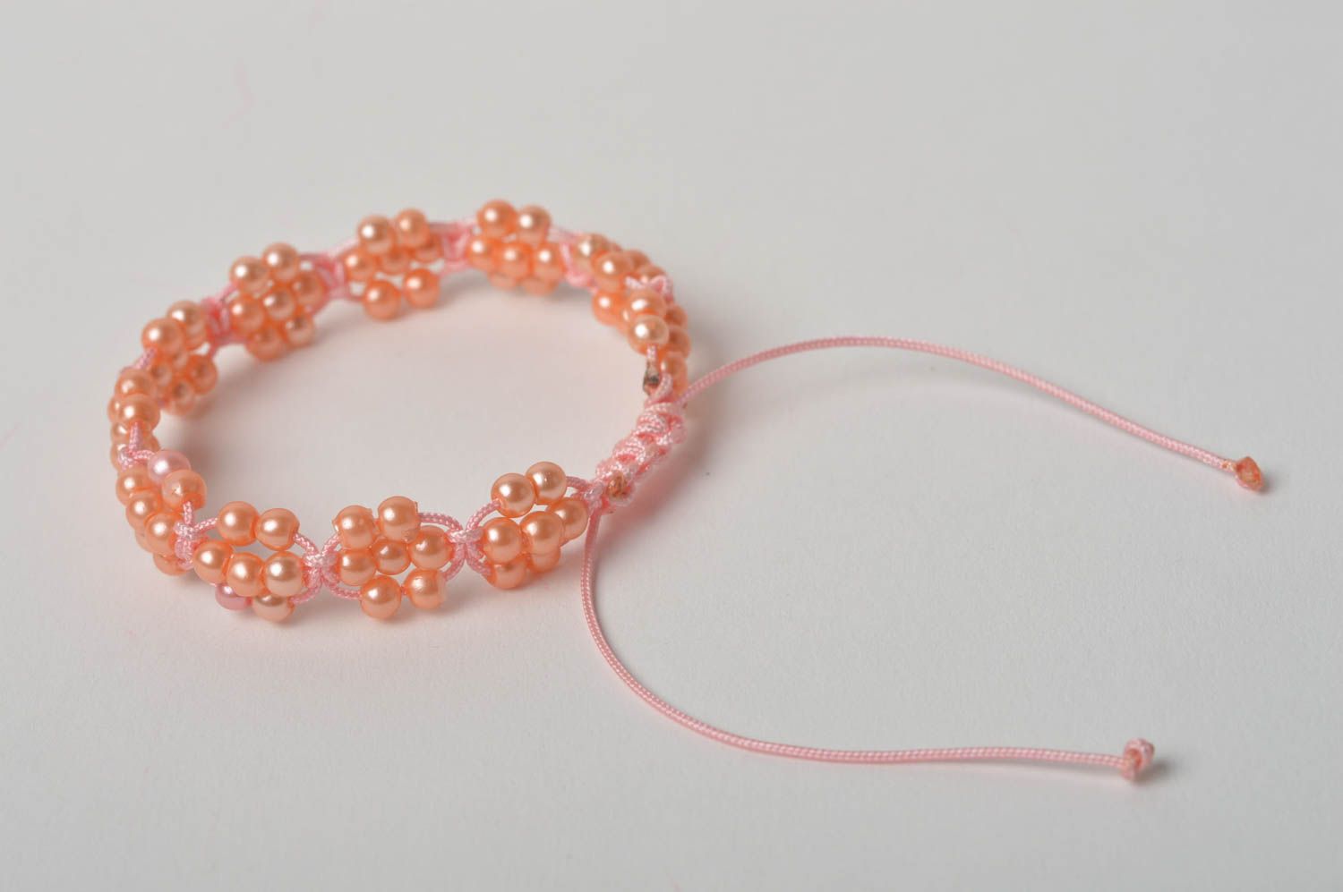 Браслет ручной работы браслет из шнурков плетеный браслет детский розовый фото 5