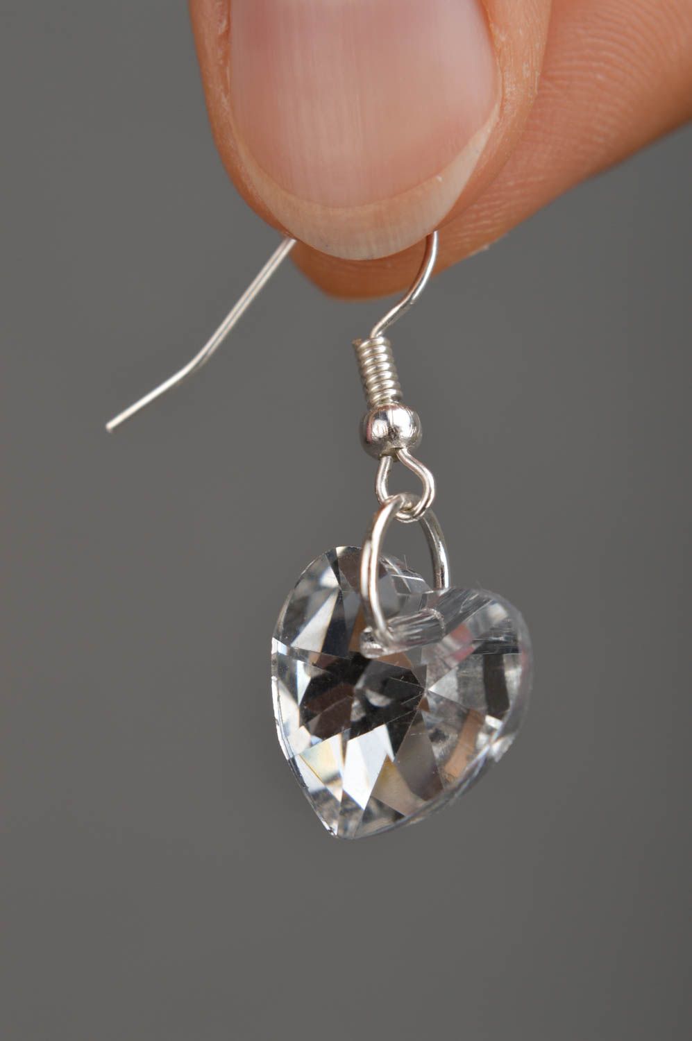 Handmade Ohrringe aus Glas Ohrringe Herz Modeschmuck Ohrhänger ausgefallen foto 1
